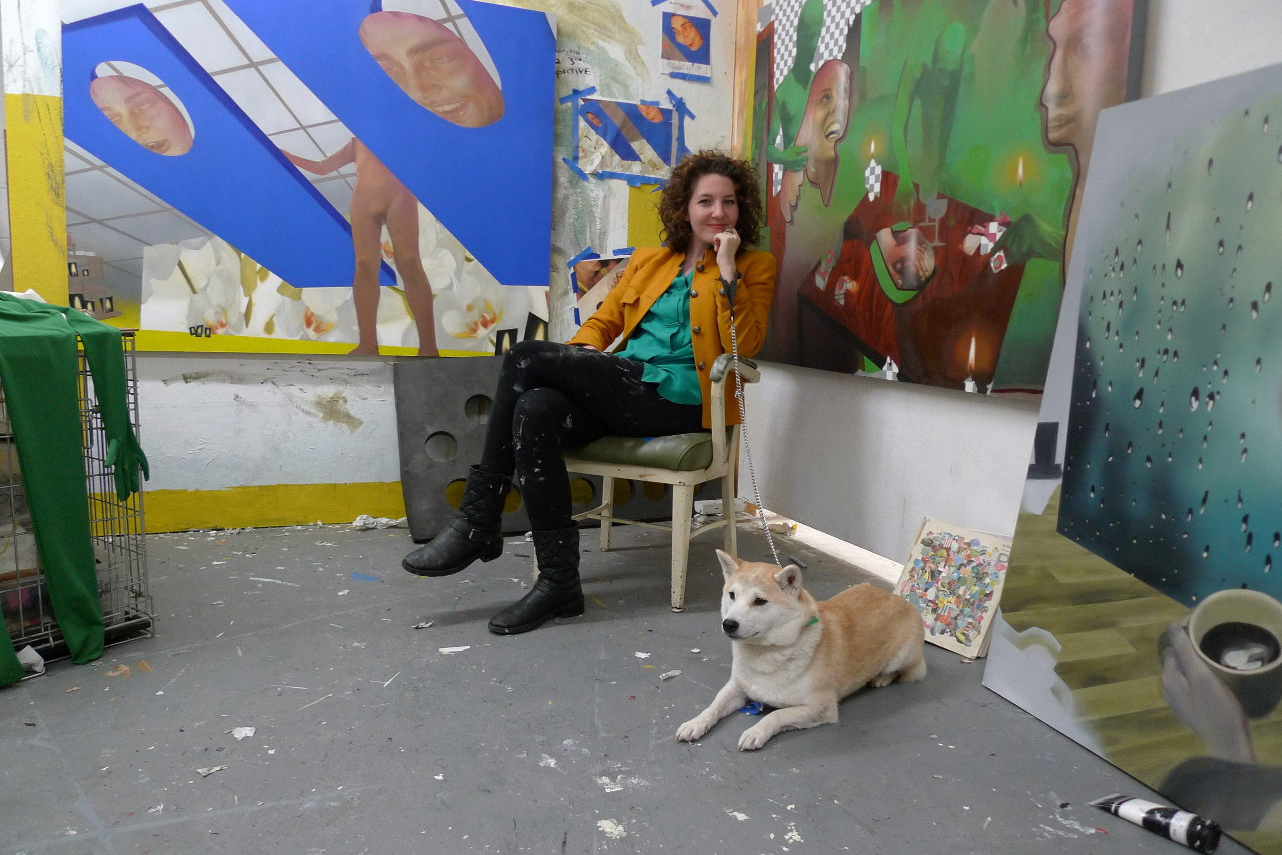 Rives in her studio