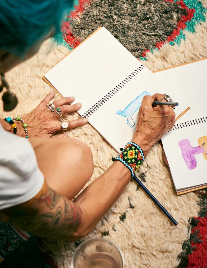 Tamara Gonzales working in the studio