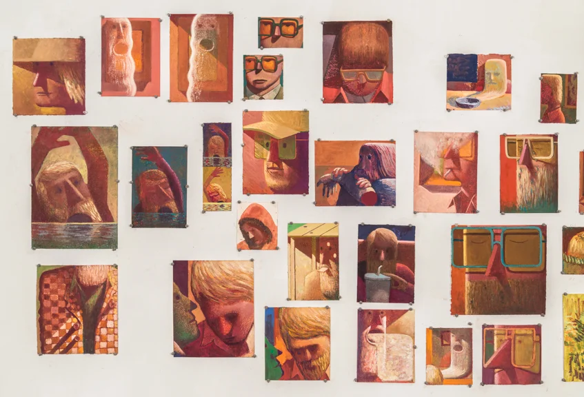 Nat's work, all on display in his studio. 