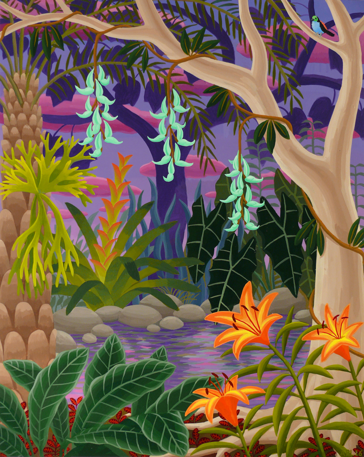   Jungle with Jade Vine  Acrylic on panel 20 x 16 inches 2016 