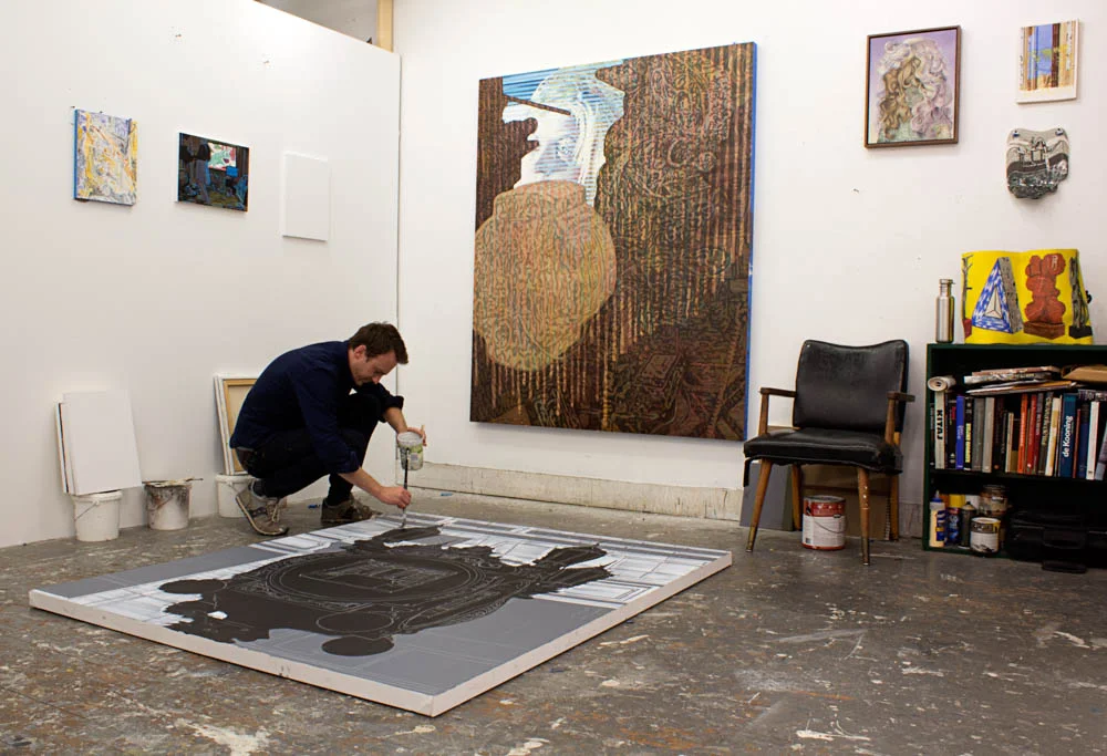 Sean at work in his studio.