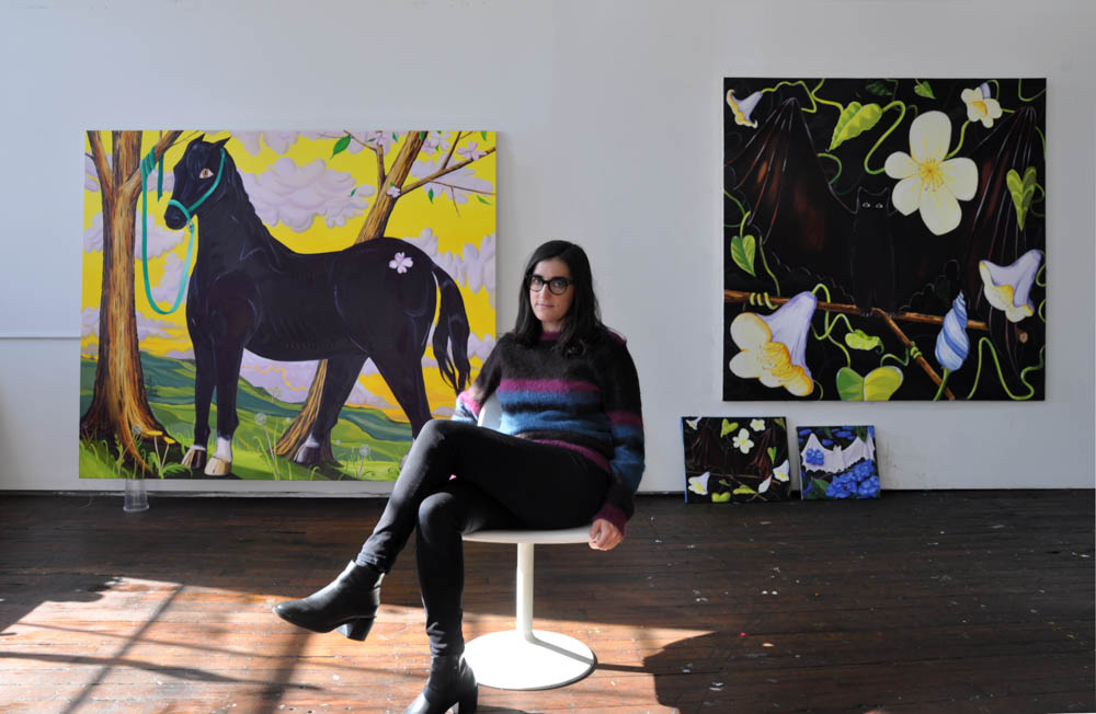Nikki with her work. 