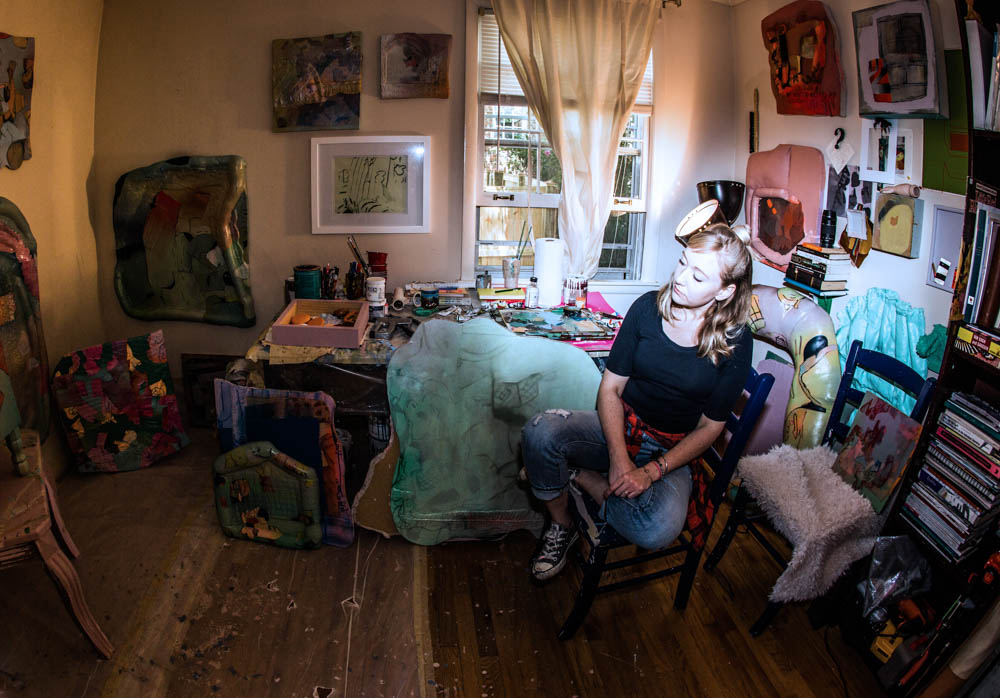 Amelia in her studio. Photo by Andrea Behrends.