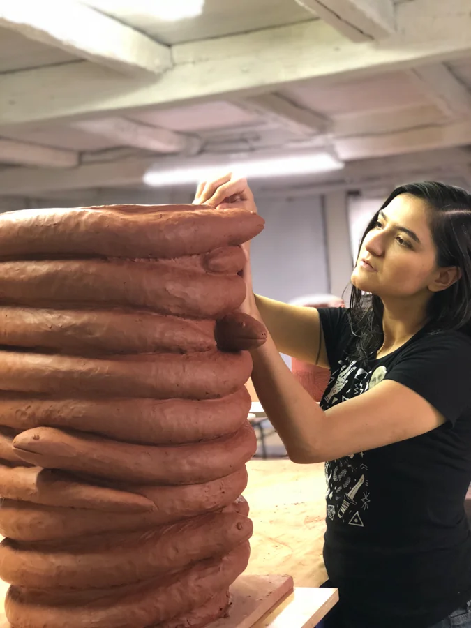 Natalia in the studio