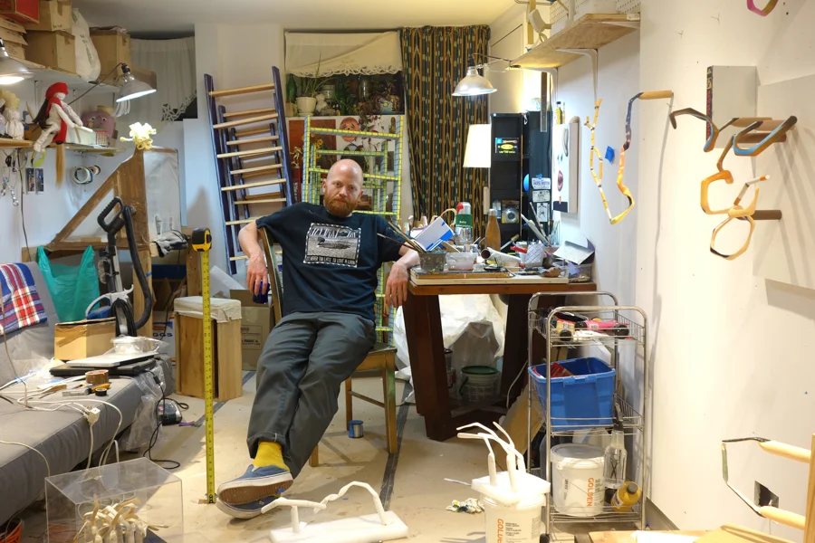 Eliot in this Brooklyn studio