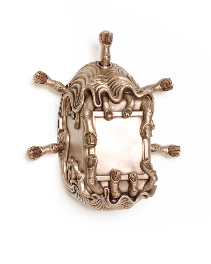 Dimestacker's Cerimonial Welding Helmet, 2015. Bronze, 16 x 20 x 12 inches