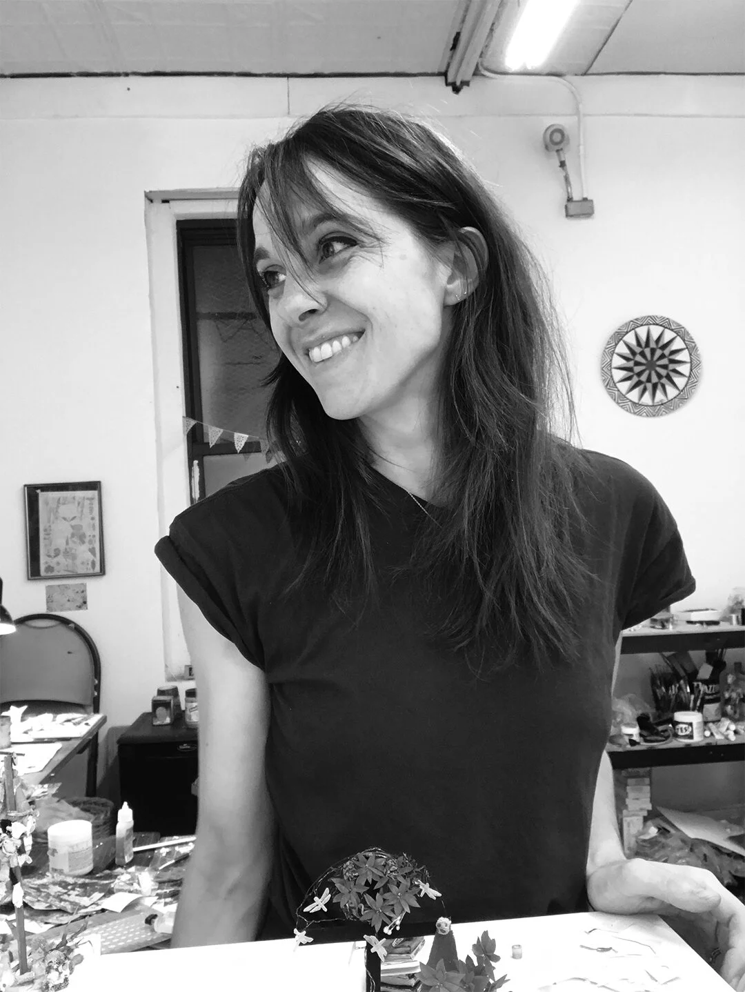 Rachel at work in the studio