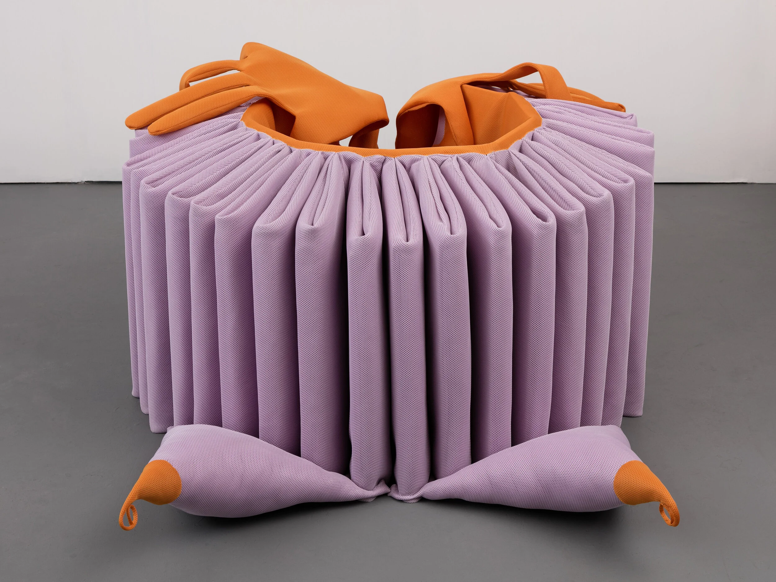 It’s Ruff Out There, 2018. Neoprene mesh, thread, foam, batting, polyfil, 51 x 31 x 64 inches