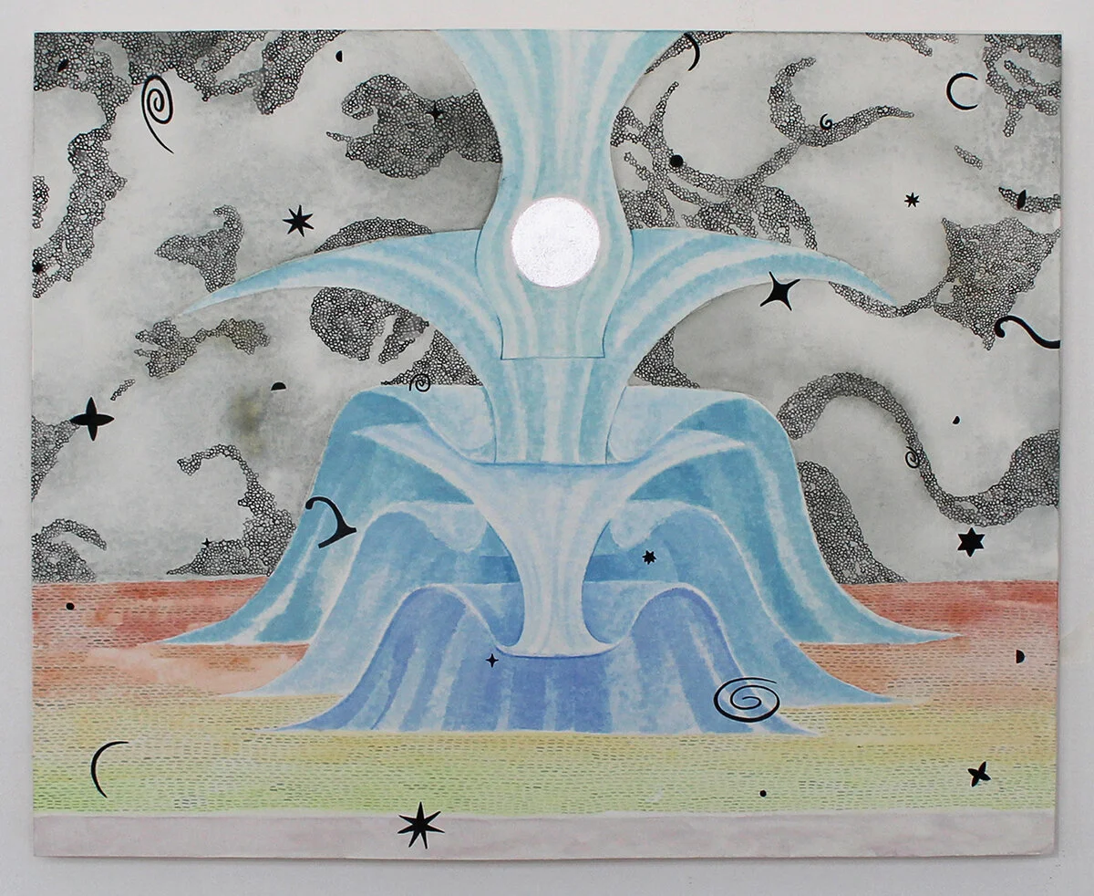 Blind Spot, 2019. Acrylic on paper adhered to panel, 16 x 20 inches