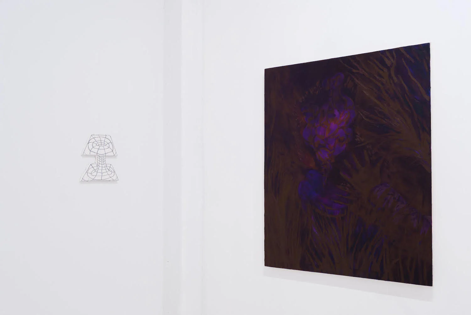 From left: Work from Kieran Riley Abbott and Alan Jackson respectively at Portals exhibition, December 2020.