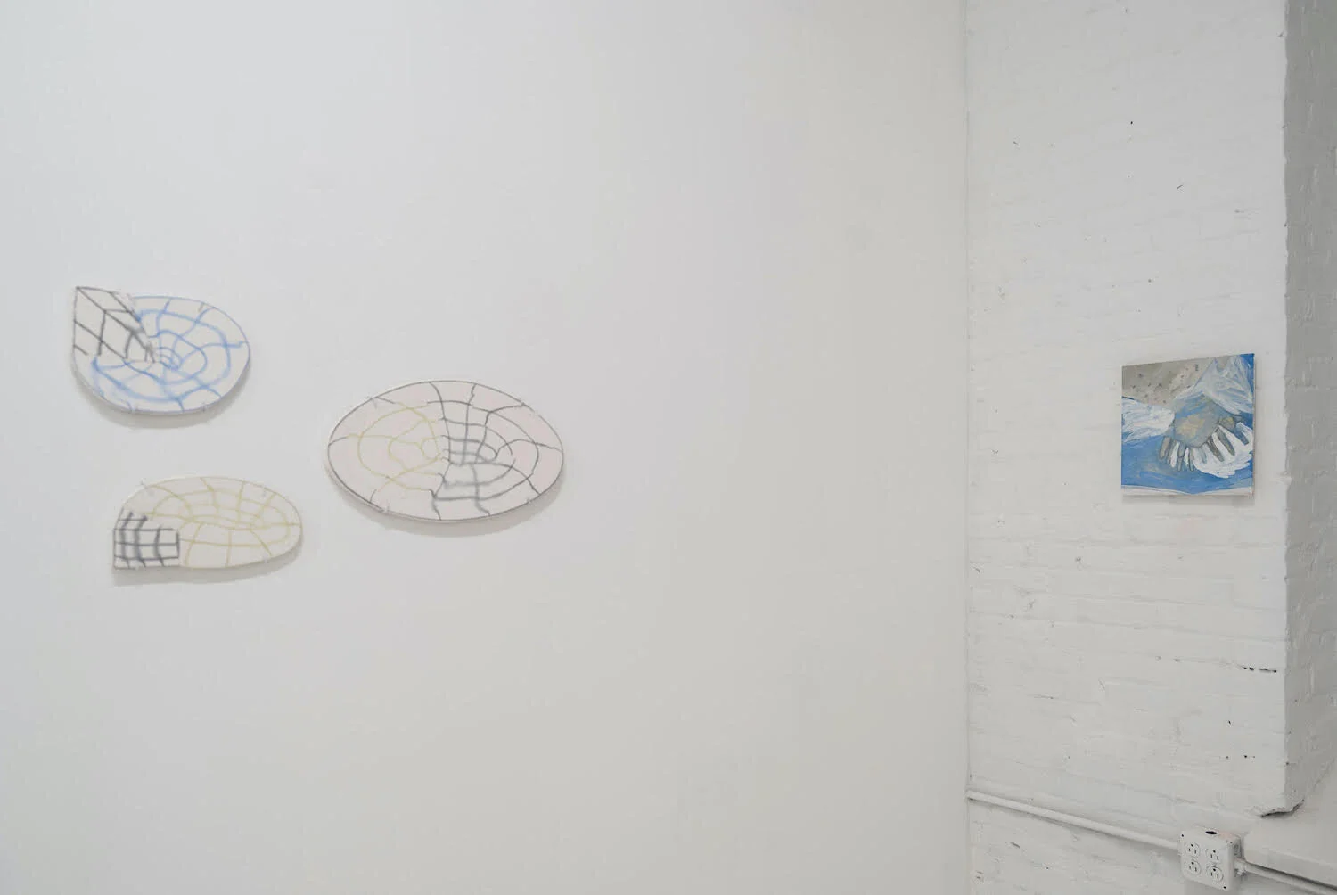 From left: Work from Kieran Riley Abbott and Ellen Siebers respectively at Portals exhibition, December 2020.