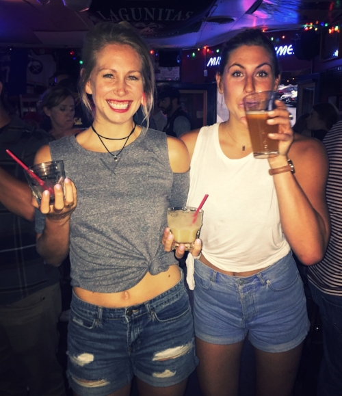 This is my sister in law and me out on Saturday night. Yes, I do enjoy having a few cocktails here and there out at a bar. It's not the healthiest thing in the world but for me, it's really important (and in my mind healthy) to let loose and have a little fun!! 