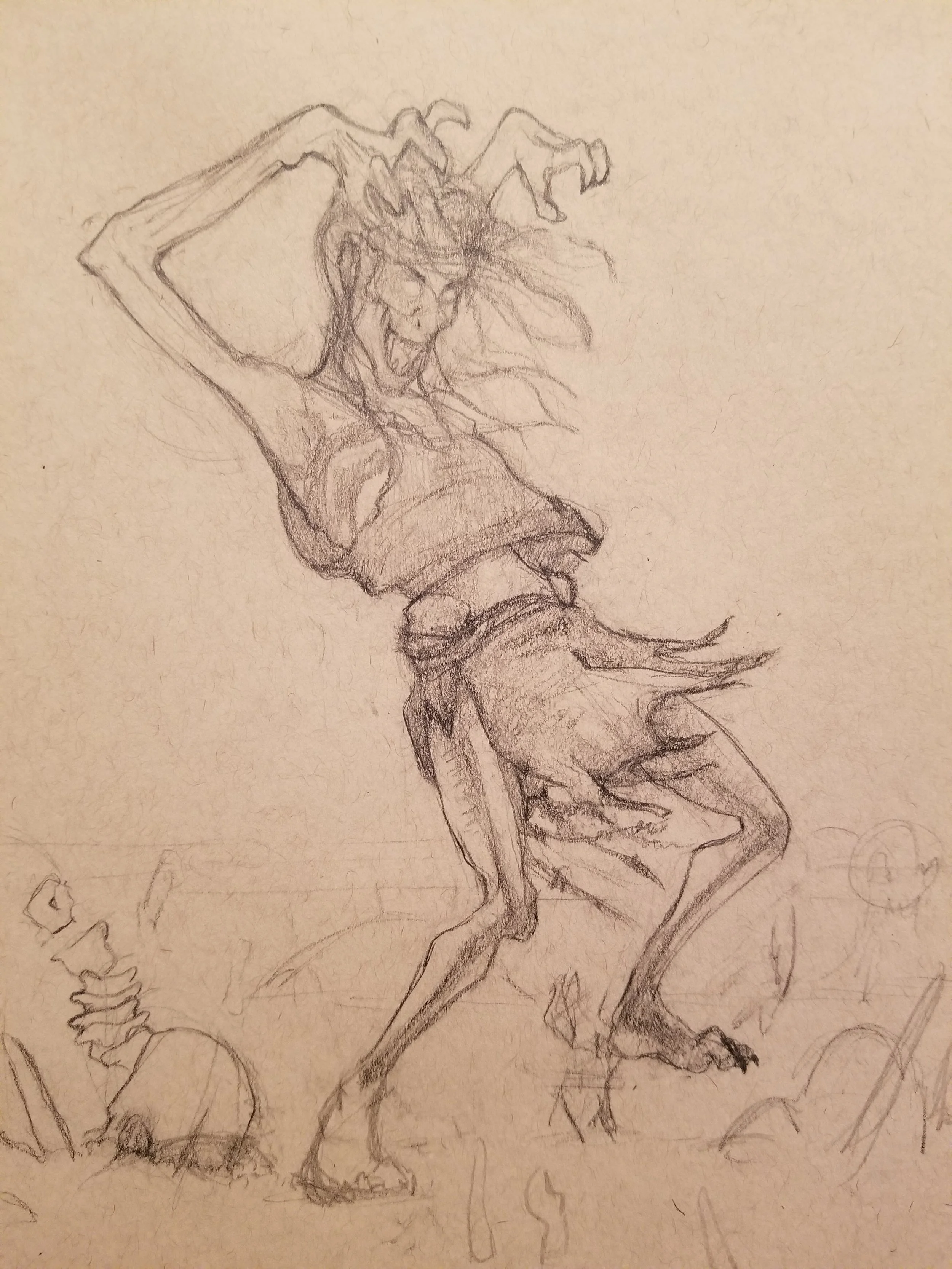 Preliminary sketch for "Death Sings the Vulture Song" (2019)