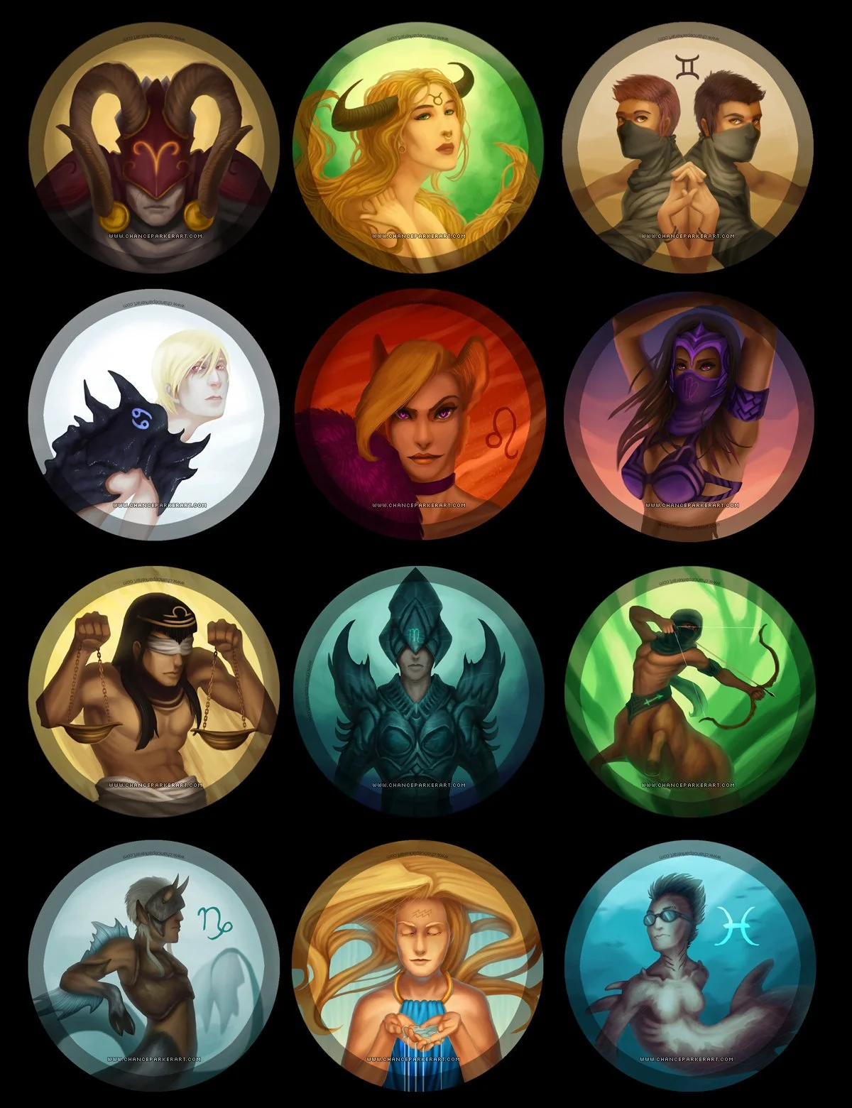 Western Zodiac 2.25" Buttons, 2012