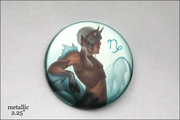 Capricorn Button — Printed on Acetate and Hand-Pressed, 2012