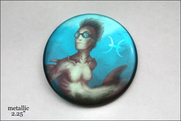 Pisces Button — Printed on Acetate and Hand-Pressed, 2012