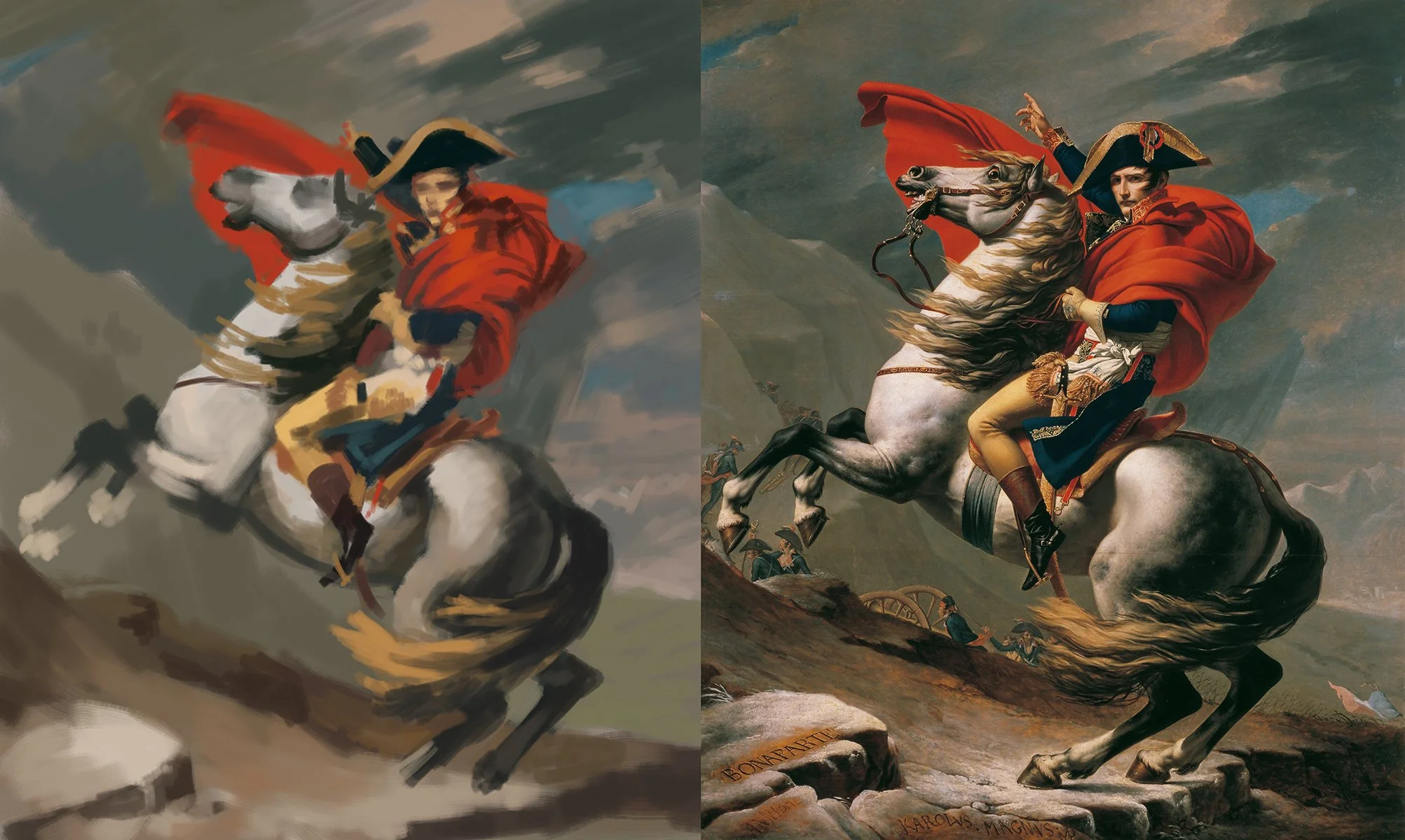 Jacques-Louis David, "Napoleon Crossing the Alps" (Belvedere version), (Hour 1 of 2)