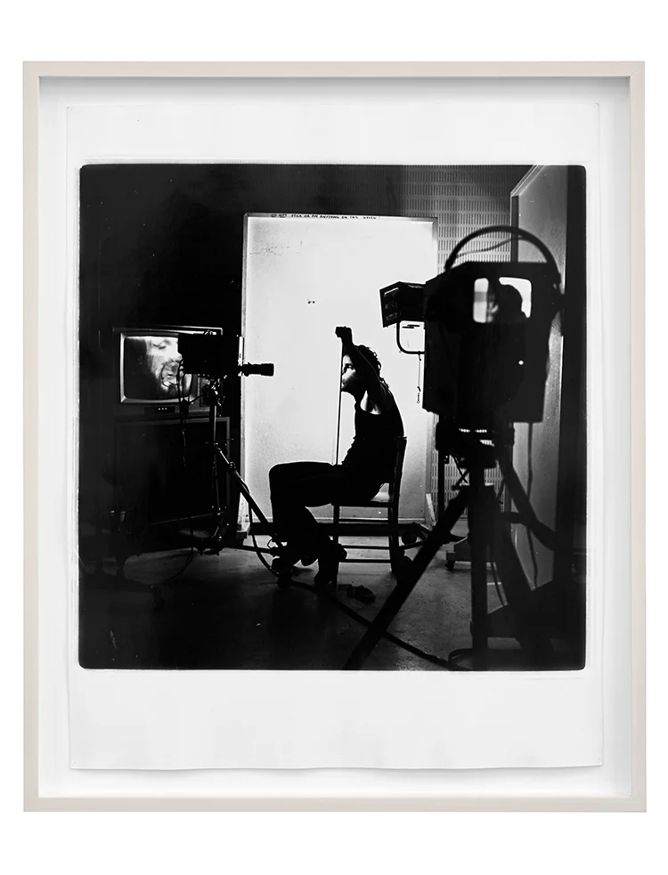 Denis Masi Lip Smear 1 Performance for the camera 1970 Black & white photograph 57cm x 47cm x 4cm