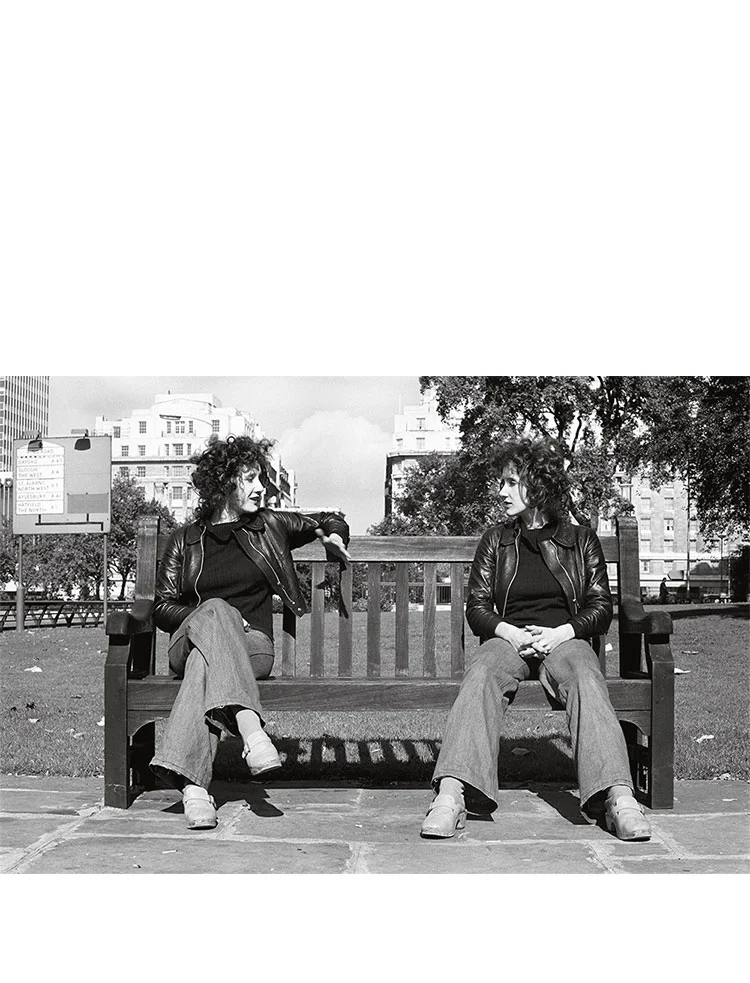 Rose Finn-Kelcey Divided Self (Speakers’ Corner) 1972-2011 Black & white silver gelatine photographic print H 54.5 x W 76 cm