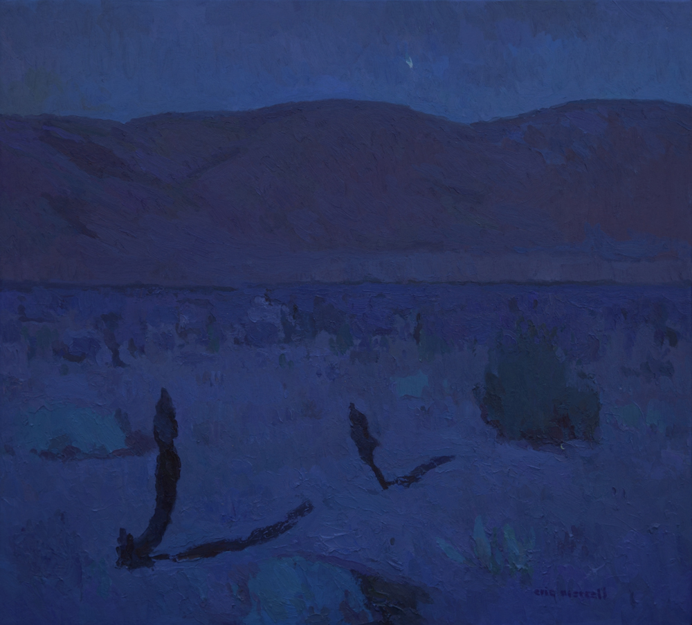 "Desert Moonlight with Jupiter Setting," 24" x 26", © Eric Merrell