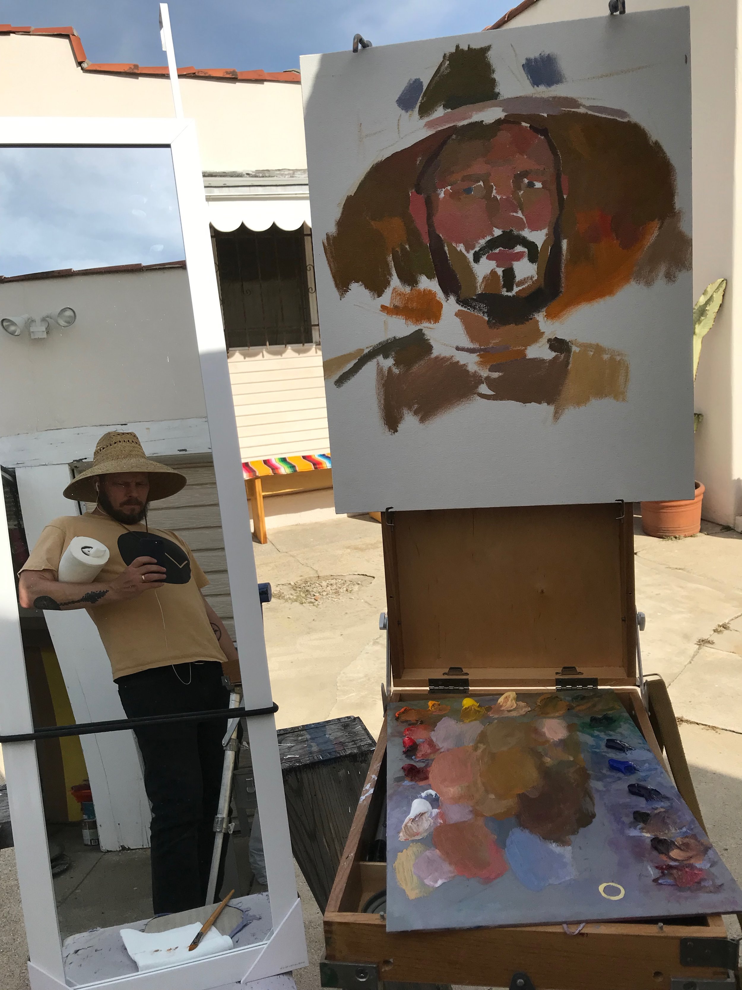 Beginning the painting.