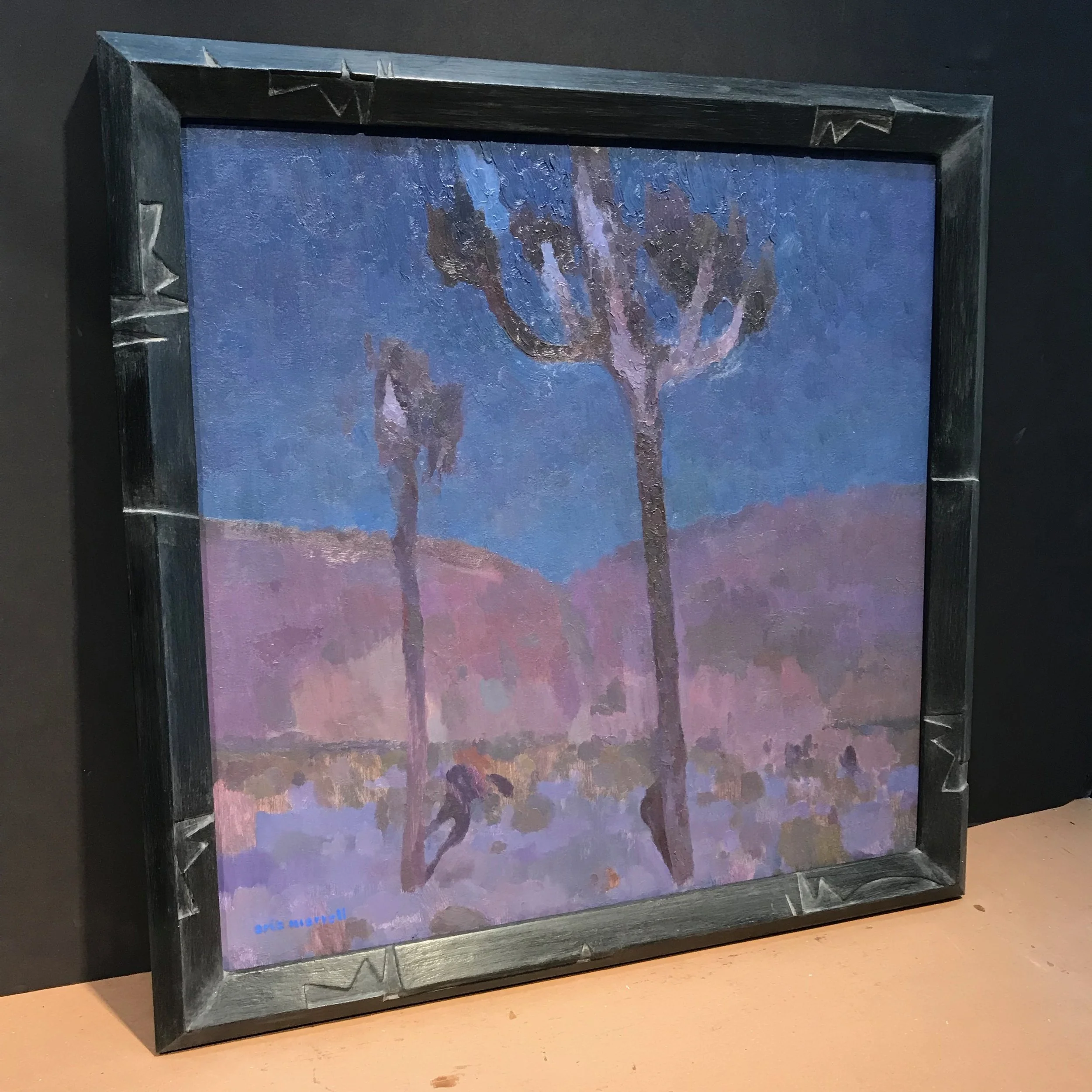 Cobalt Desert , 24” x 24” - carved by the artist, finished with oil-based black paint