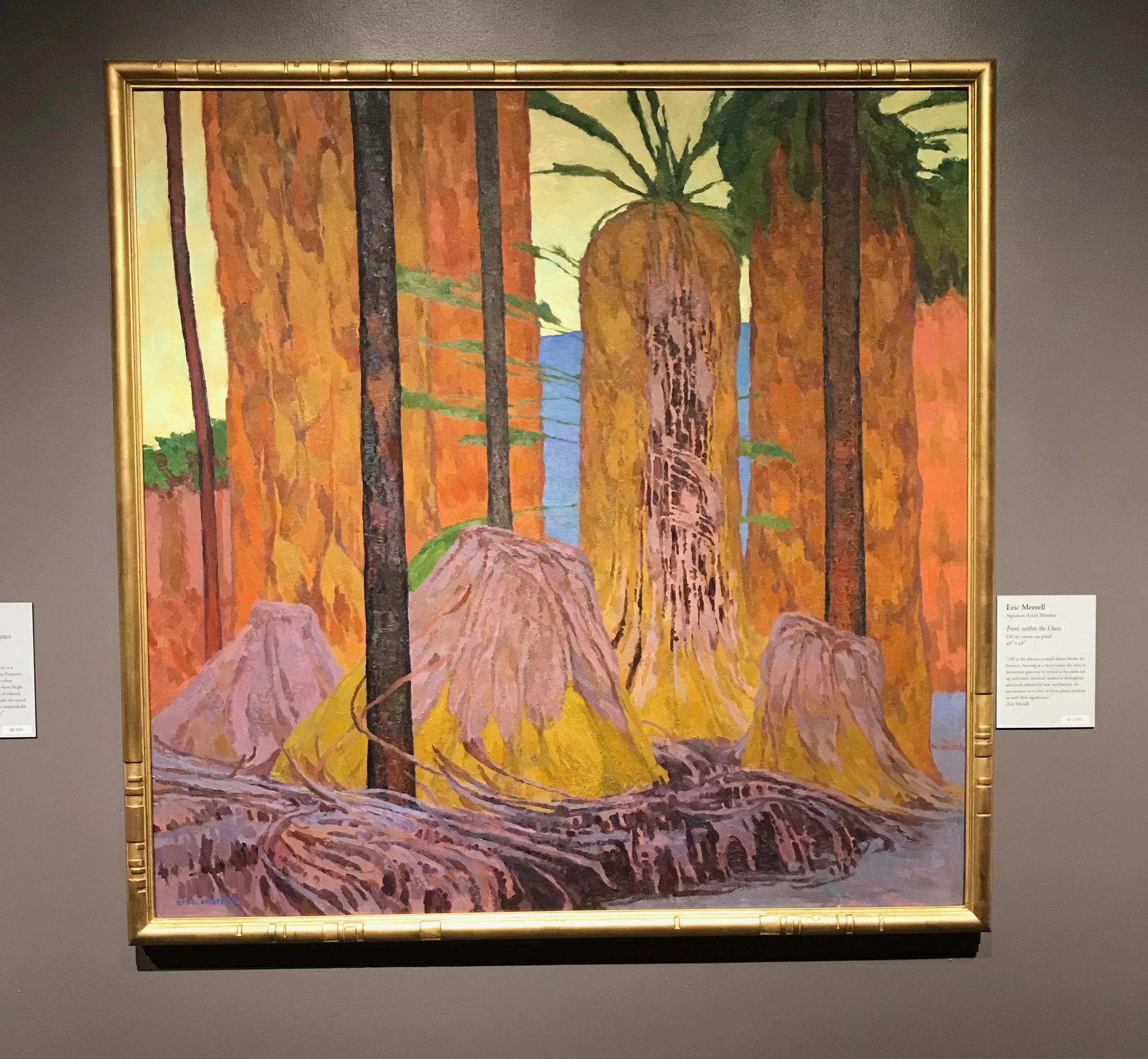 From Within the Oasis , 48” x 48” - carved by the artist, gilded with 22k orange gold