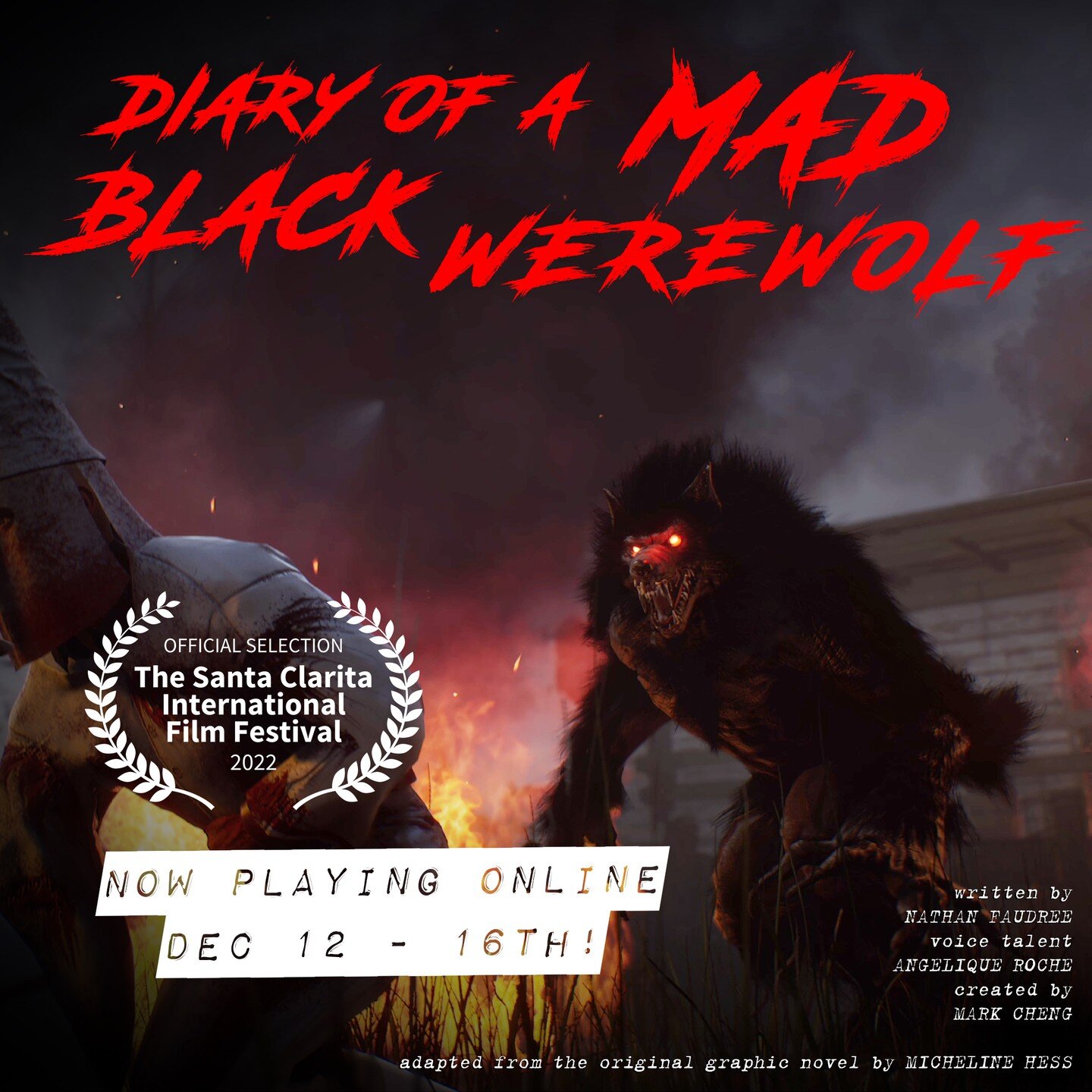 Link in profile to watch DIARY OF A MAD BLACK WEREWOLF online! $2.50 tickets! 
Director notes: &quot;A beast that feeds on hate recognizes that it will never starve. It's sad, painful, real and terrifying all at once. When I first read the graphic no