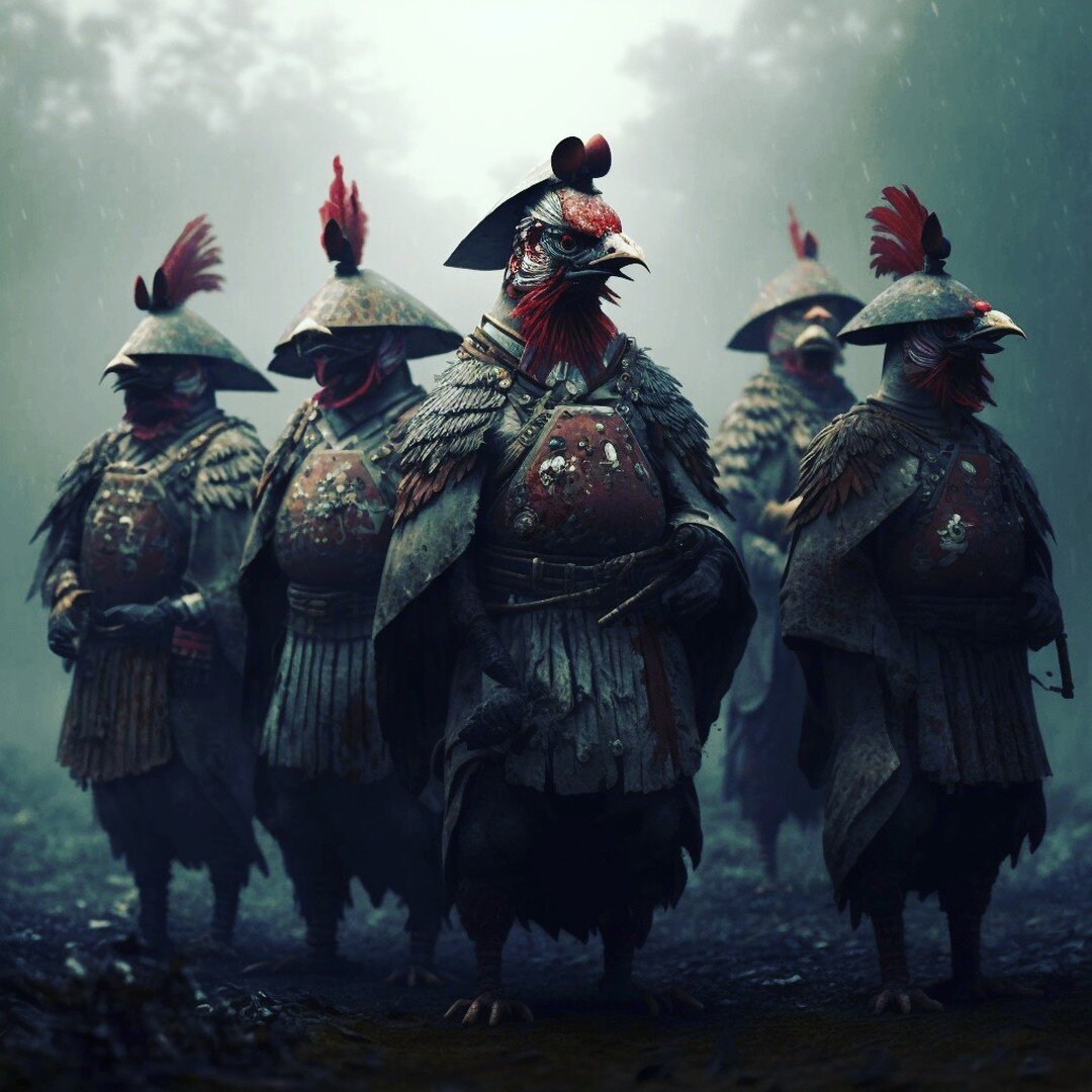 General Tso's Chicken Assassin Squad. Midjourney and Photoshop. #fantasy #asianamerican #AIart #midjourneyart