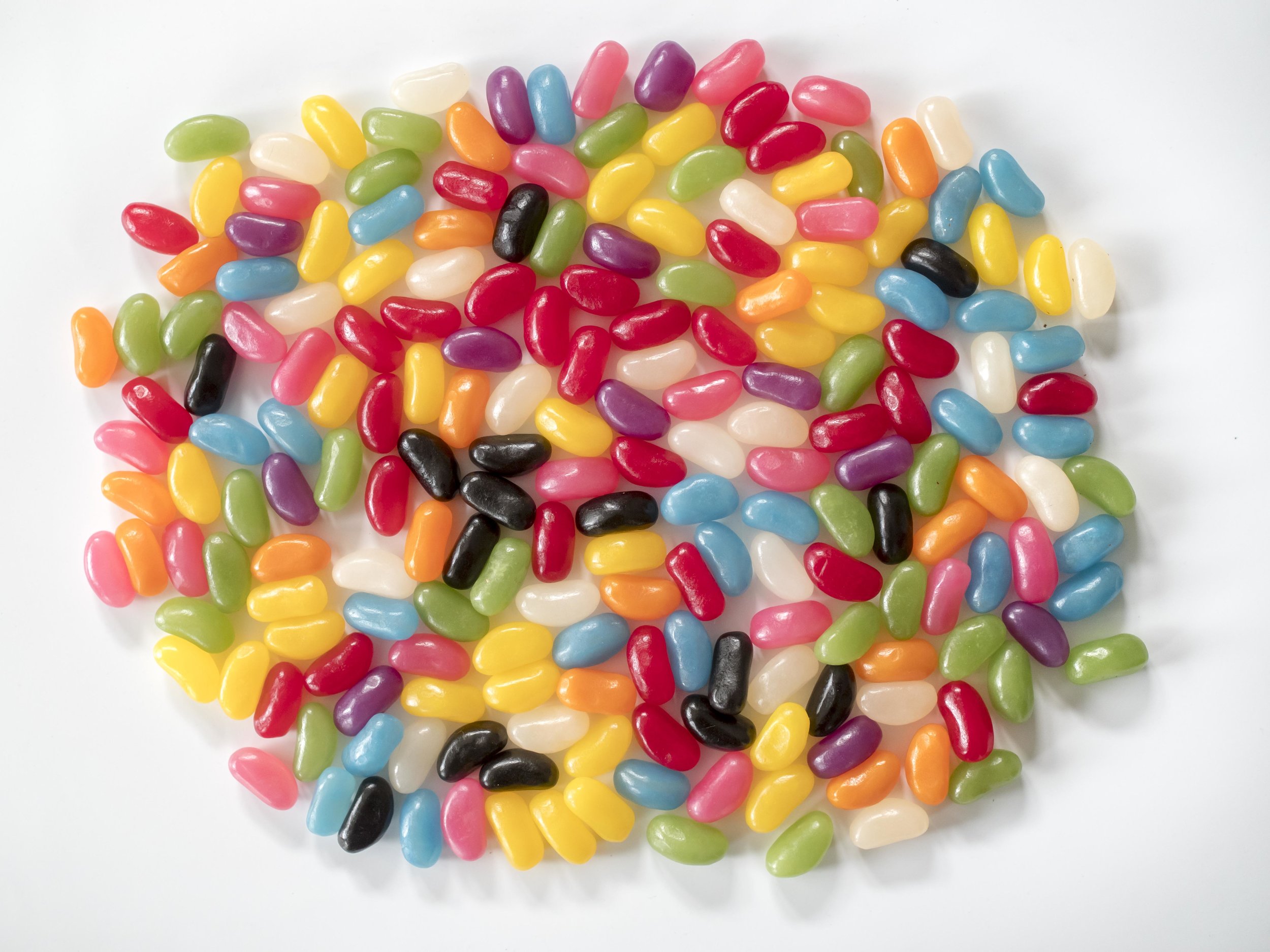 Lets pretend your RAW file looks like this (in reality the "jelly beans" would be mostly green with a few blue and red making up the sensor's Bayer array).