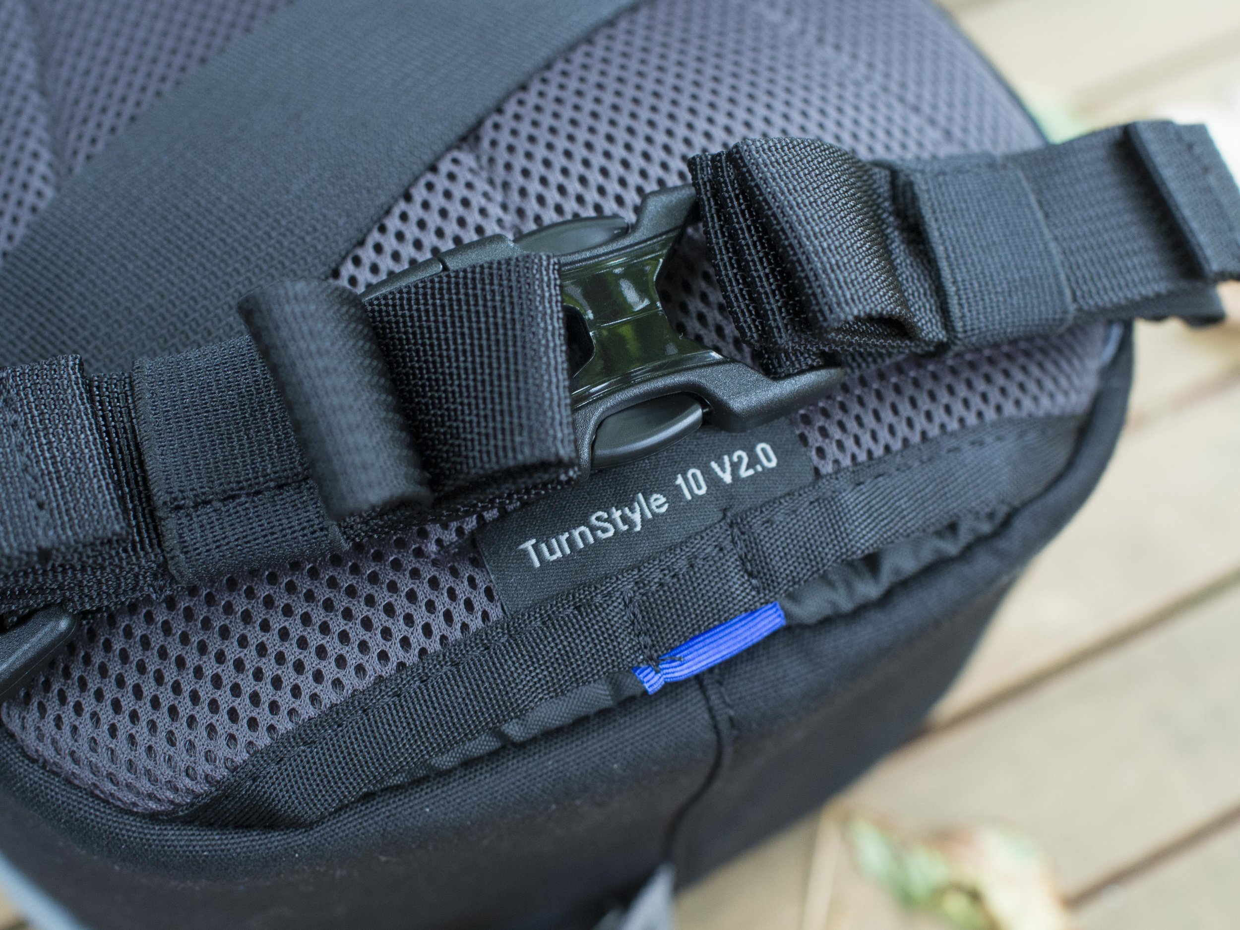 The optional stabiliser strap and rain coat pocket. I will remove the strap as the bag will not be used for extreme sports. This can also be used to turn the bag into a fanny pack. It would also allow for small utility pouches or a water bottle pouch to be added.