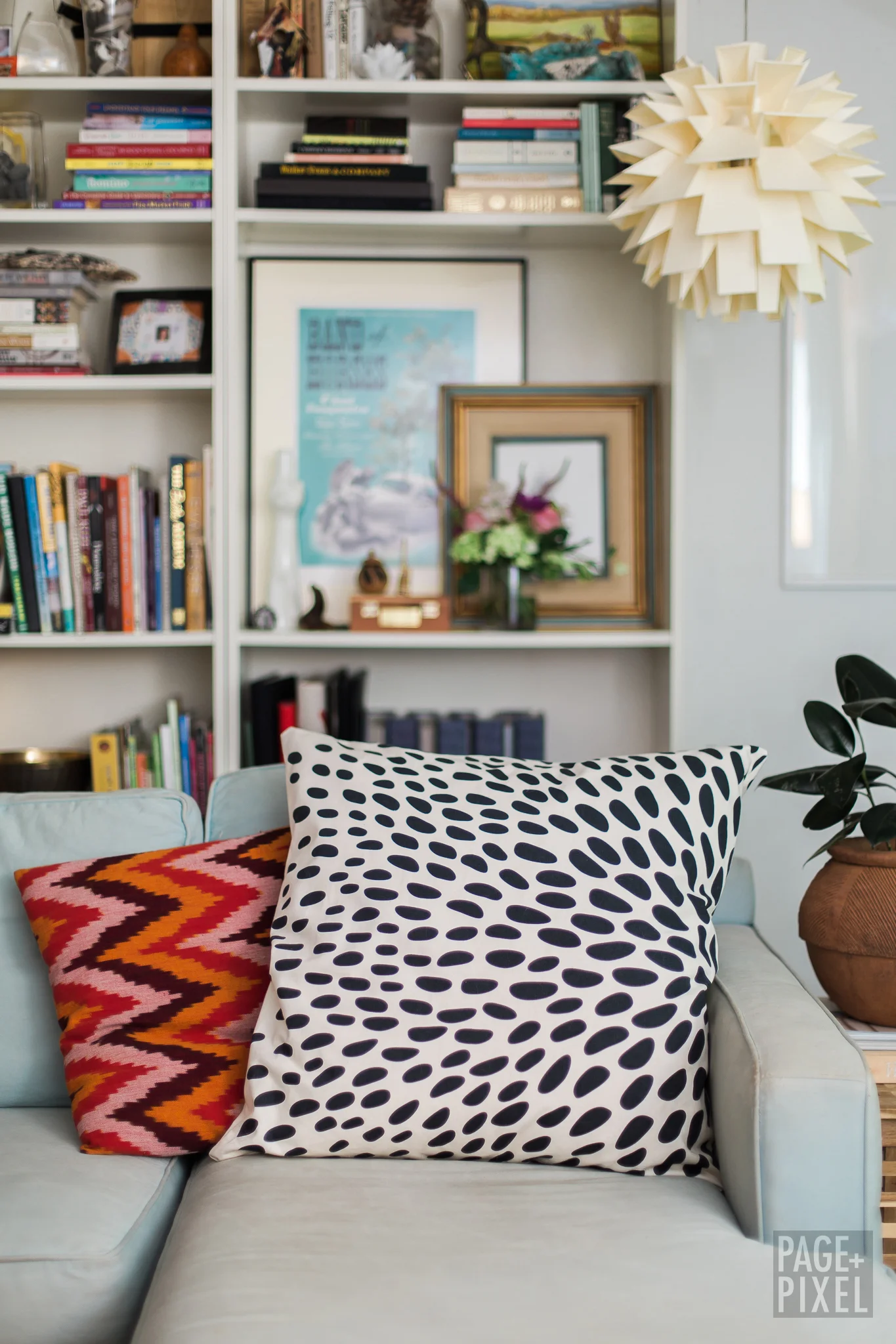 Play with color, texture, and pattern to create a cozy image.