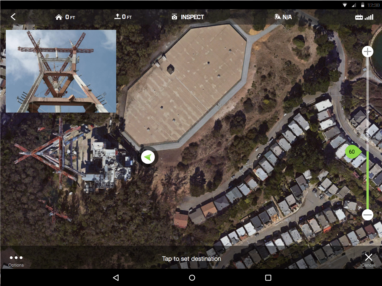 User can tap anywhere in the map to select a destination