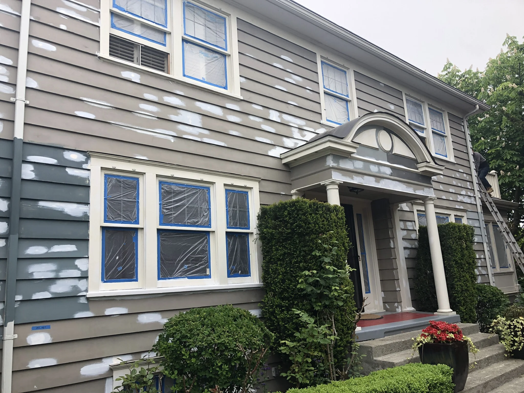 Exterior in process of new paint job.