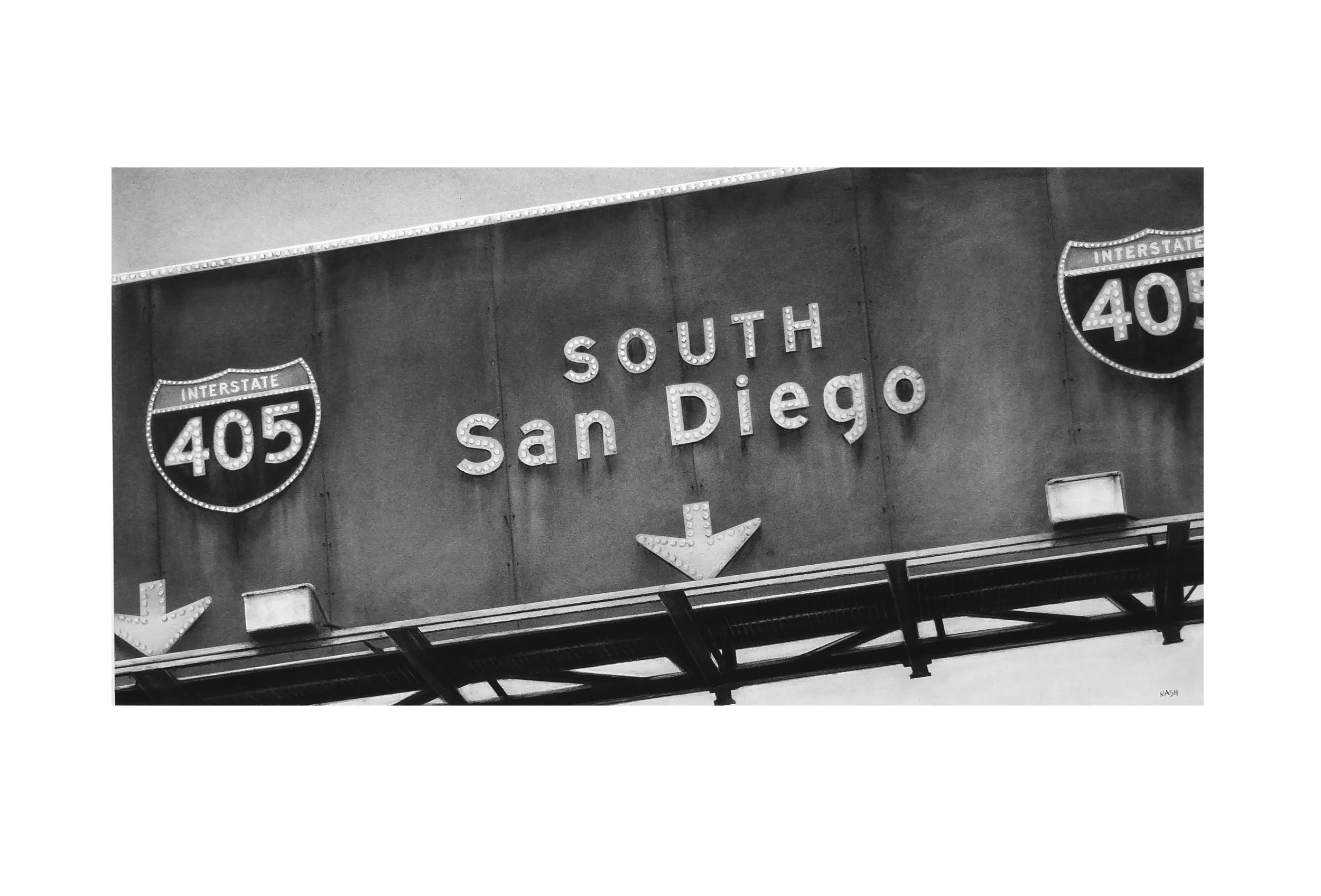  405 SOUTH SAN DIEGO   Charcoal on Paper /&nbsp;30 x 44 in. /&nbsp;2015  Private Collection 
