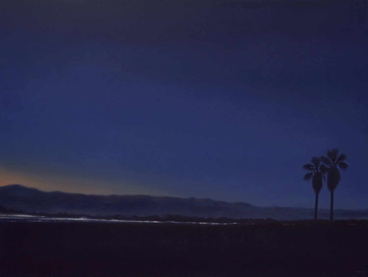   PALM SPRINGS NIGHT   Charcoal on Paper / 30 x 40 in. / 2021  Private Collection 