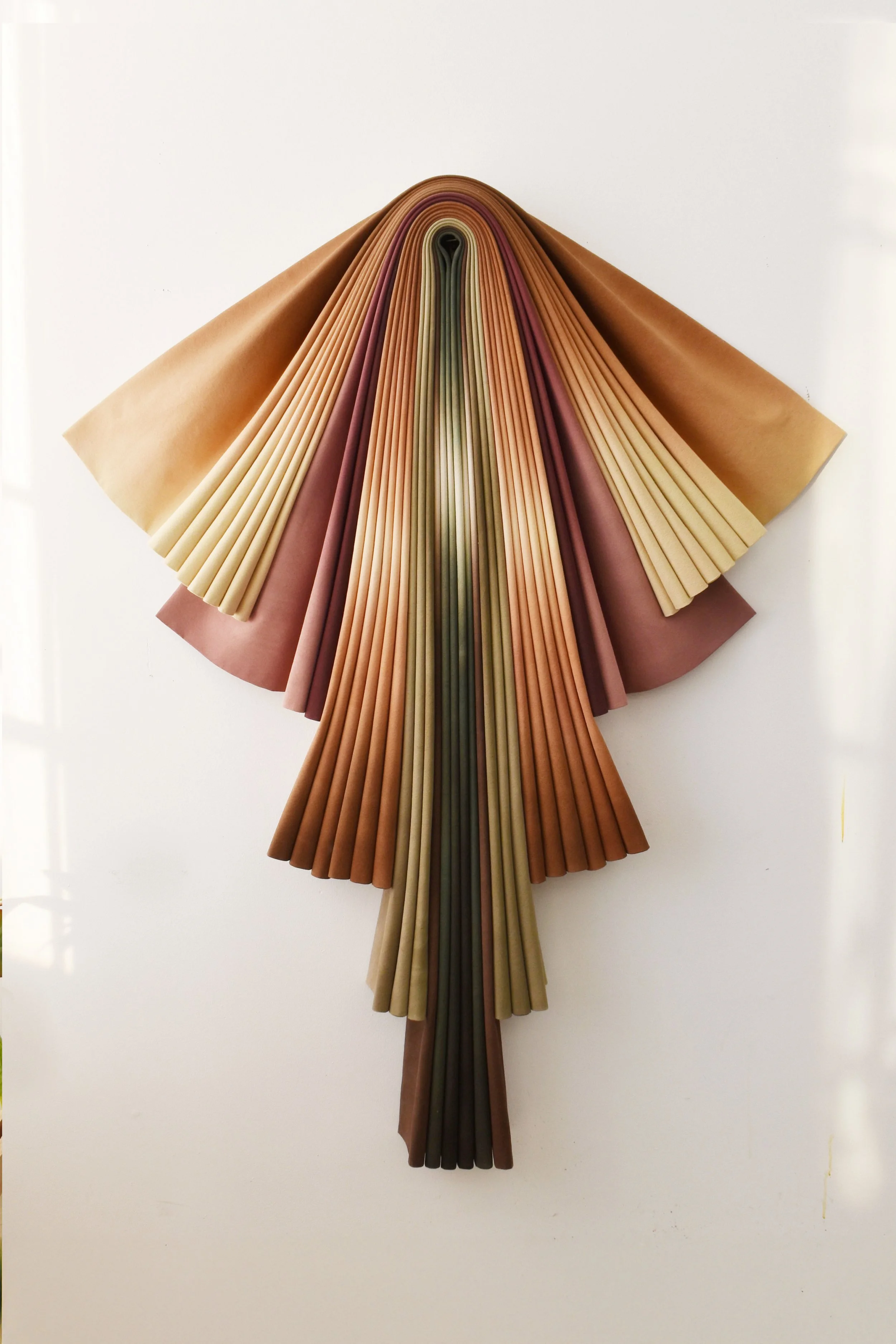 Folded sculptural painting inspired by Pacific Palisades and southern california nature and wildlife