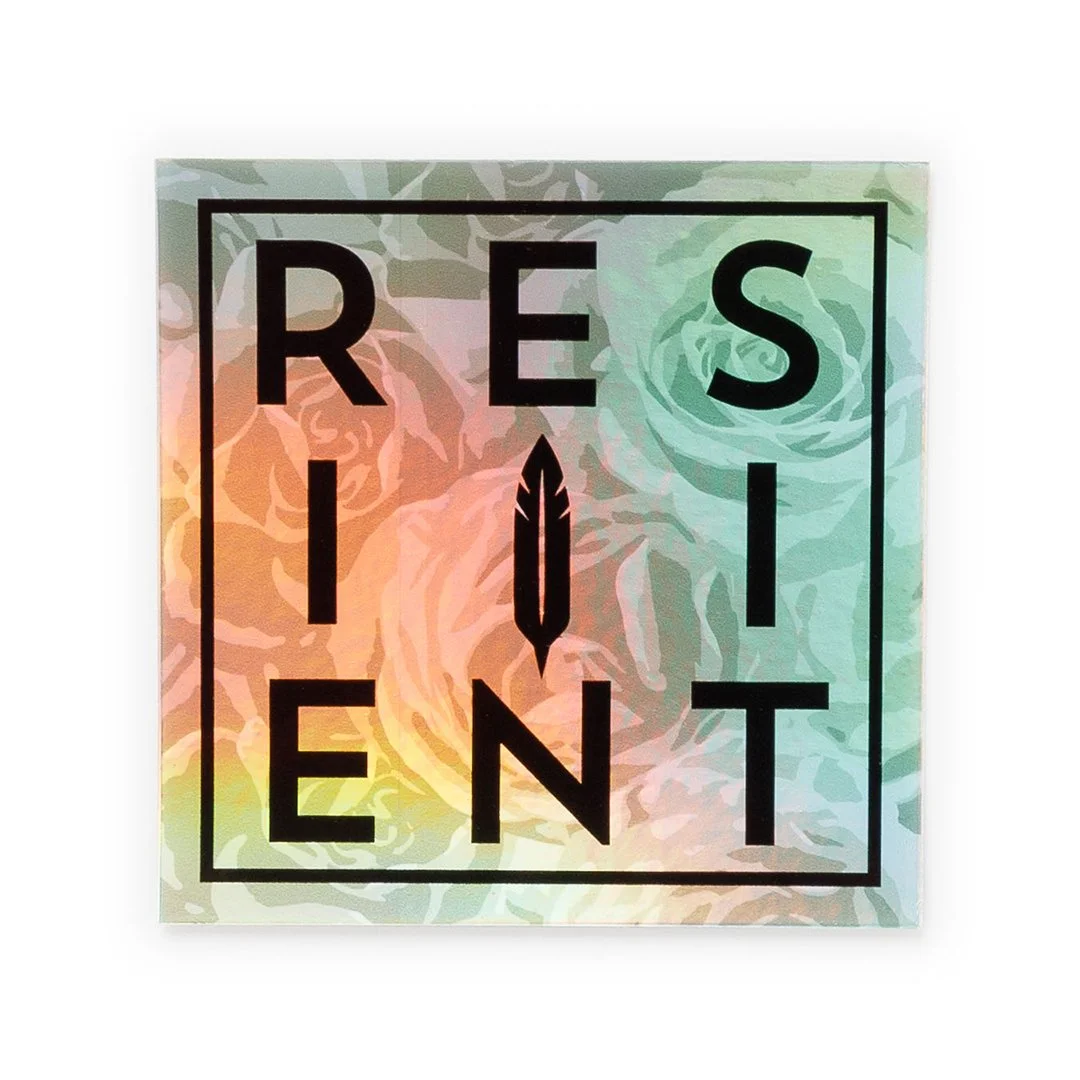 Resilient Holographic Roses Square Sticker.jpg