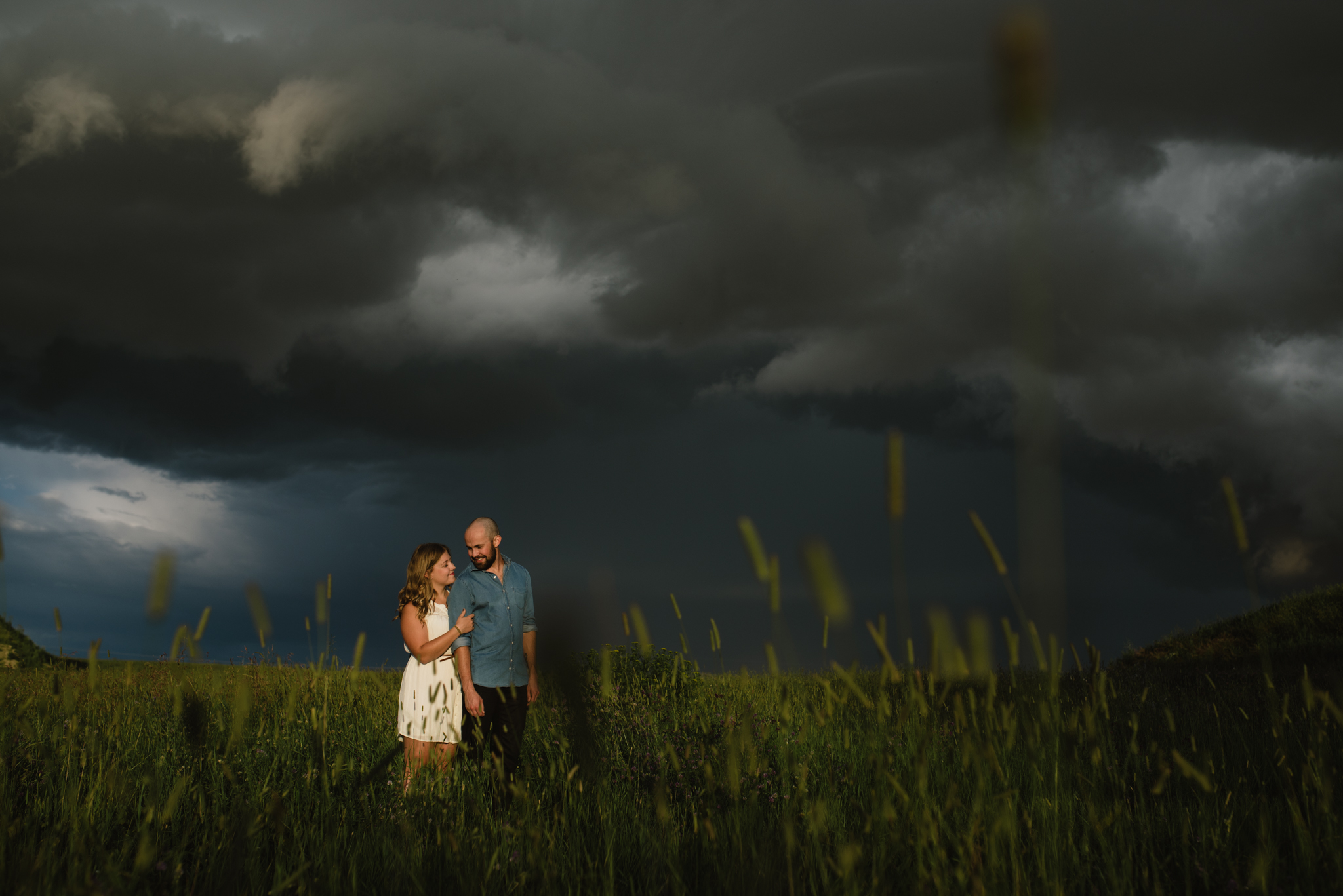 Engagement session during a thunderstorm, St. Albert AB, Jessica Leanne