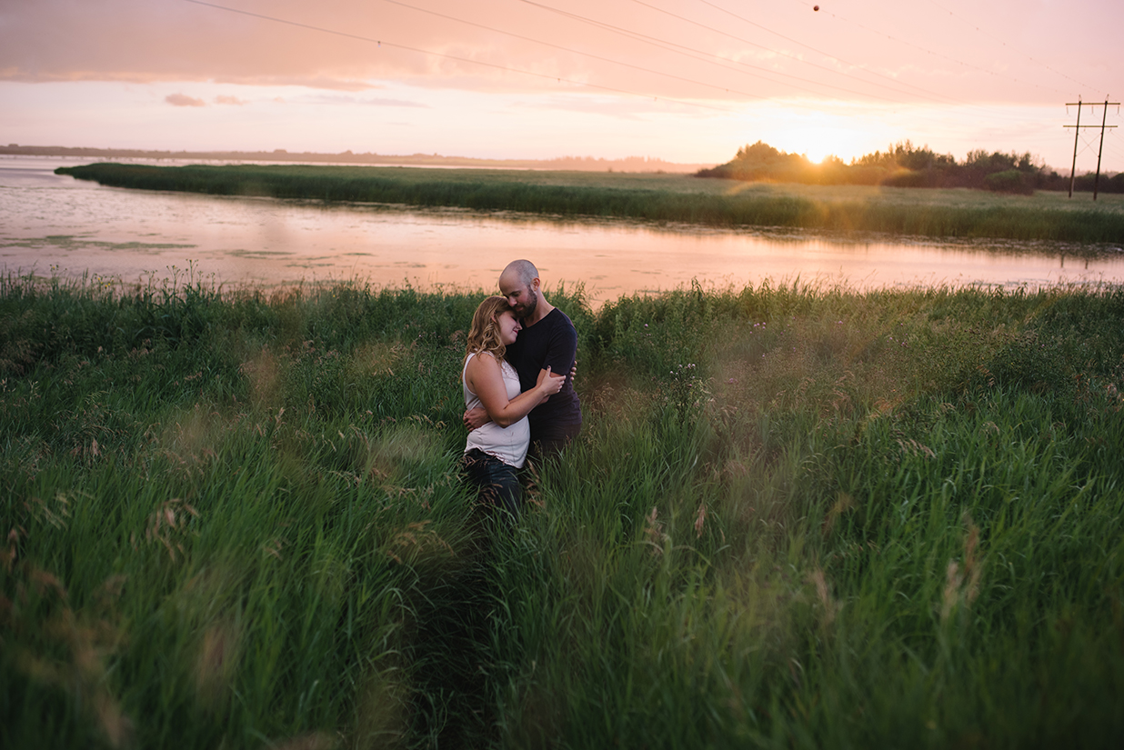 Beautiful Sunset during an engagement session in St. Albert