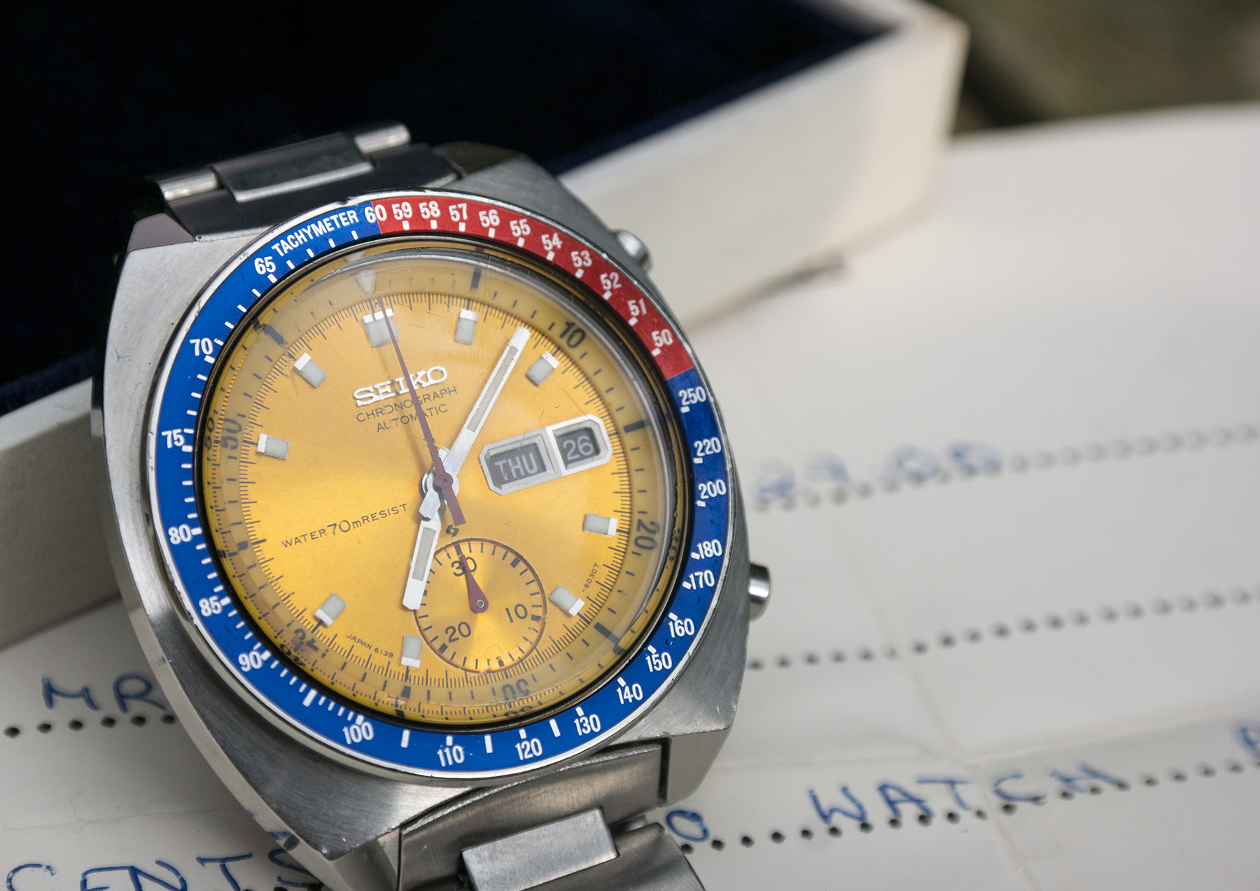 Stunning 1971, Seiko 6139-6002 Pogue, original with exceptionally rare box  and full papers — Retro Wrist Wear