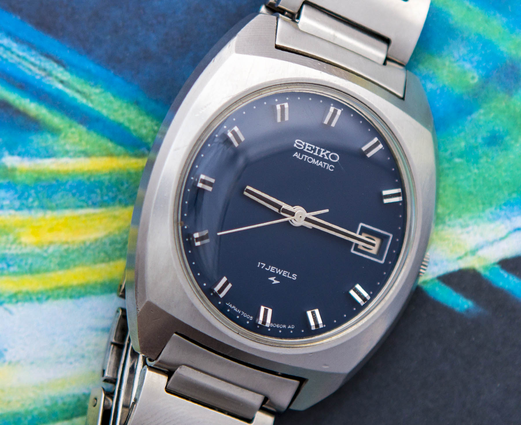 1973 Seiko 7005 - 8042, awesome blue dia — Retro Wrist Wear