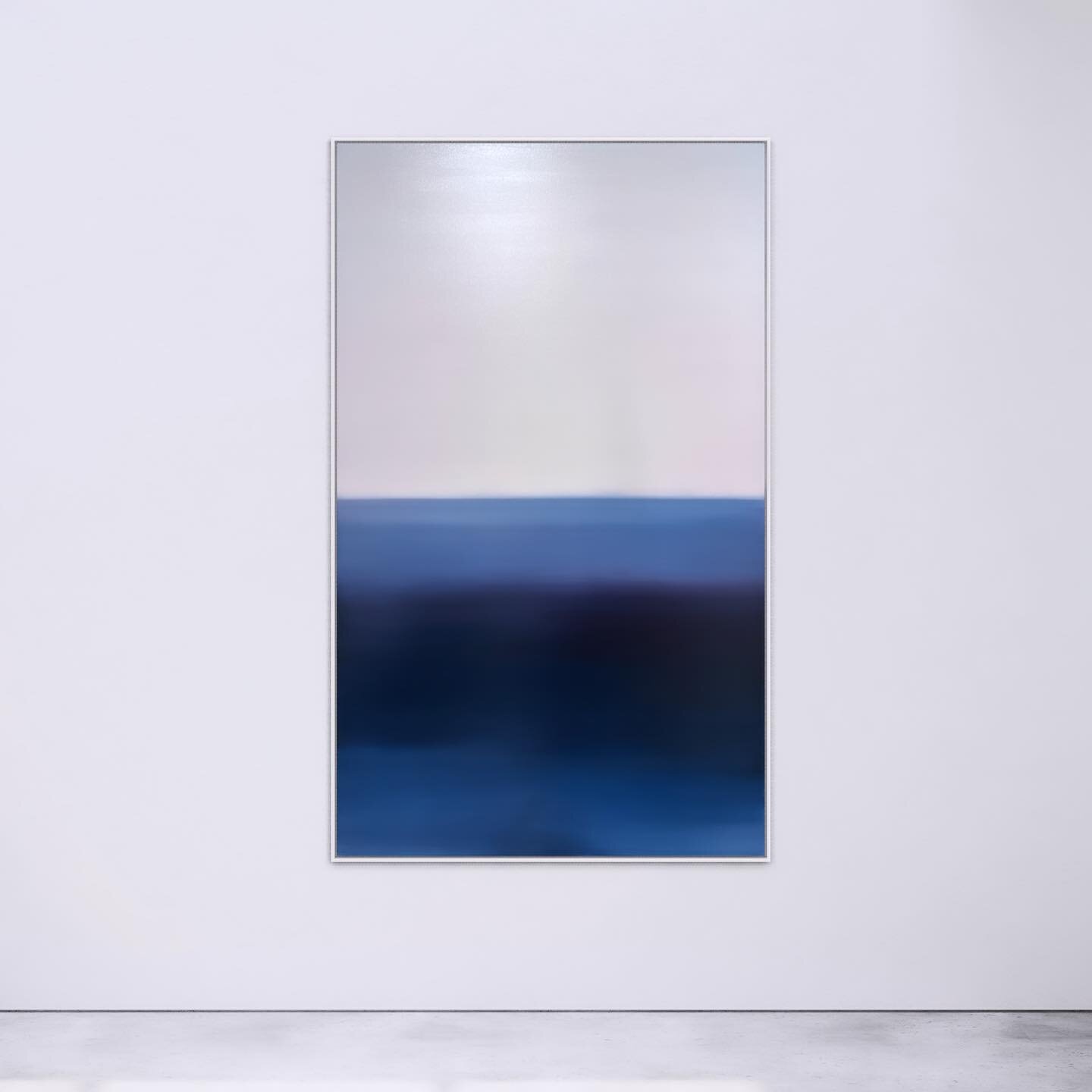 | Horizon | oil on canvas, 200x120cm, steel frame 

The minimal palette, in particular, aligns with a kind of clarity. By limiting your colour choices, you&rsquo;re distilling the visual experience to its essentials, which can make the atmospheric el