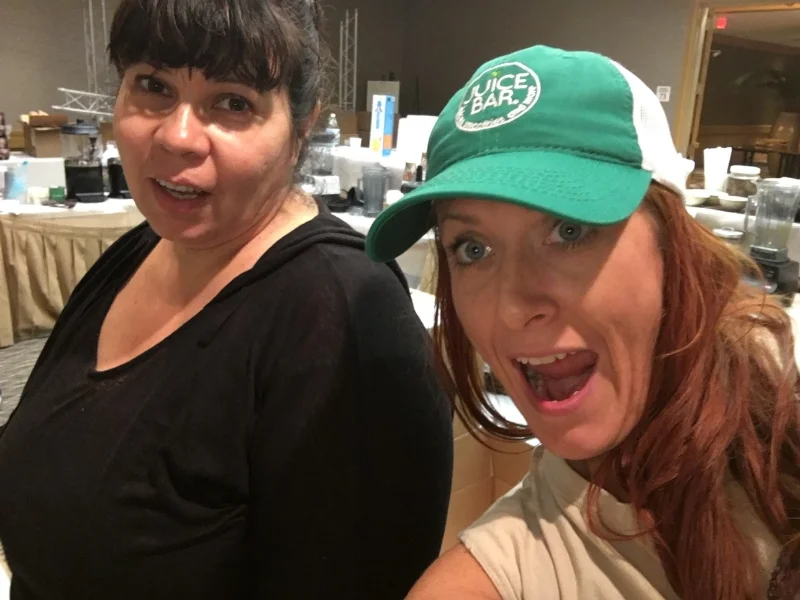 Setting up the bar with my friend Sarah