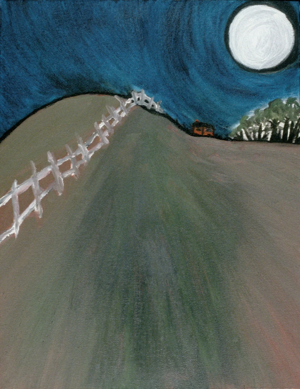 Night Hills and Moon