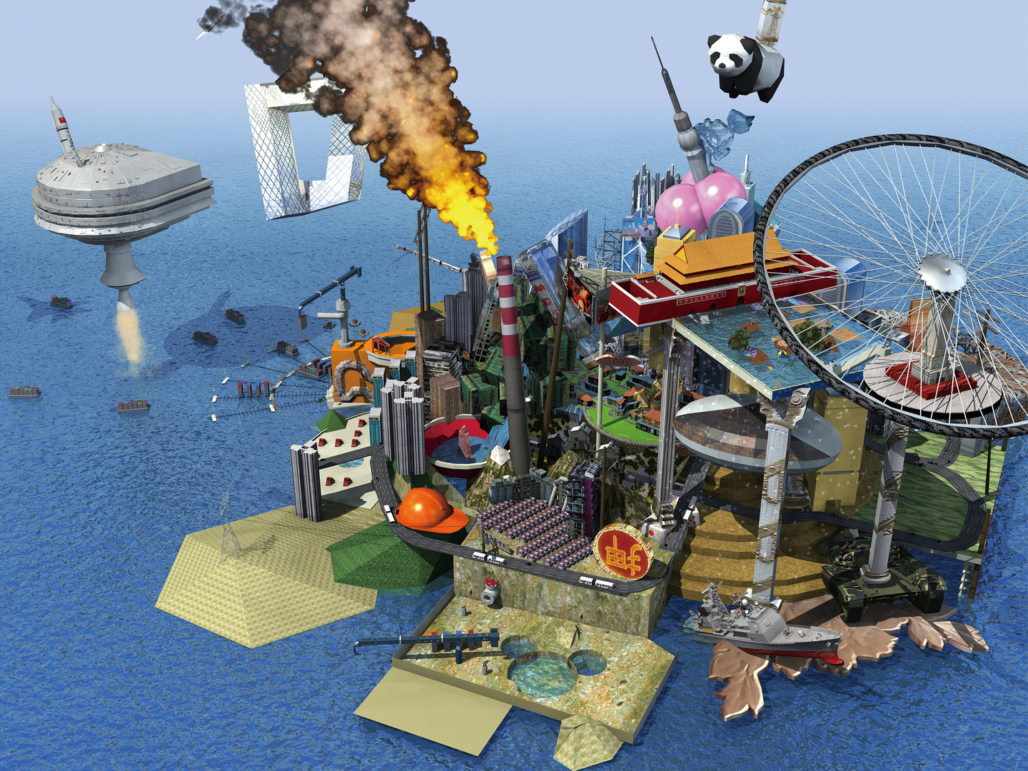 Cao Fei (SL avatar: China Tracy), RMB City: A Second Life City Planning, 2007–11. Video, 6 minutes, color, sound. Courtesy of the artist and Vitamin Creative Space.