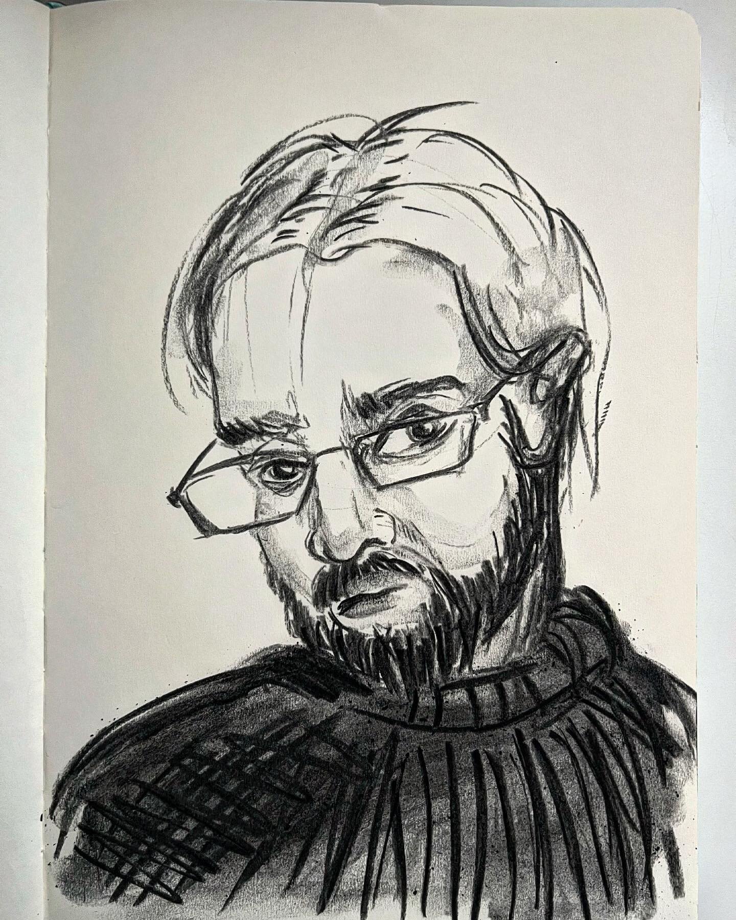 A quick little charcoal study 
.
.
.
.
.
.
.
.
.
.
.
.
.
.
.
.
.
.
.
.
.
.
.
.
.
.
.
#portrait #portraitart #art #illustration #charcoal #charcoalsketch #charcoalstudy #charcoaldrawing #sketchbook #sketchbookpages #moleskine #portrait #portraitstudy 