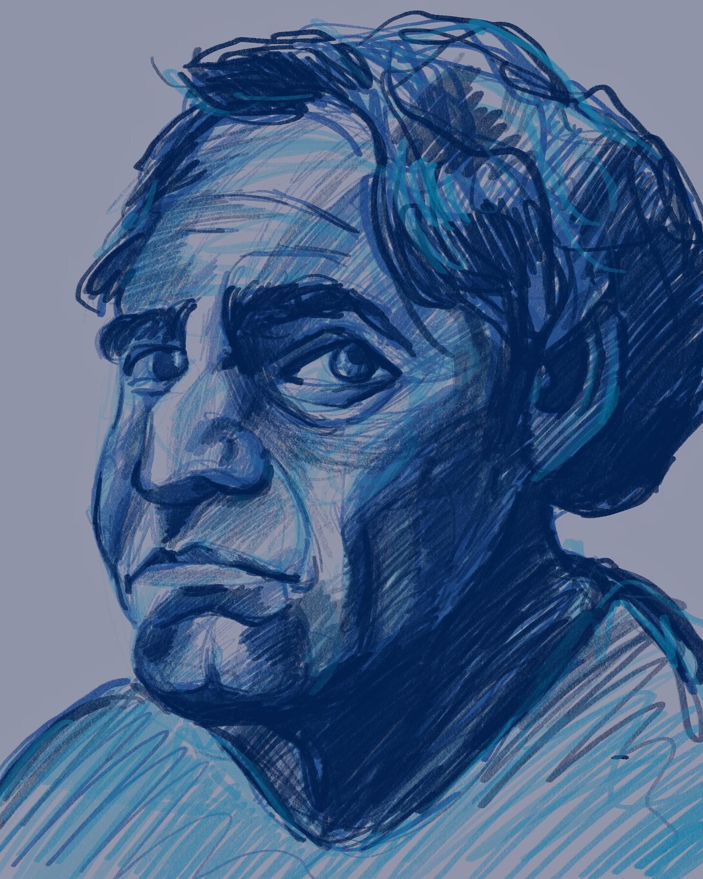 Yo listen up, here&rsquo;s a story, about a little guy that lives in a blue world&hellip; 

Swipe for vid 👉🏻
.
.
.
.
.
.
.
.
.
.
.
.
.
.
.
.
.
.
.
.
.
.
.
#portrait #portraitpainting #digitalpainting #procreate #digitalart #art #illustration #portr