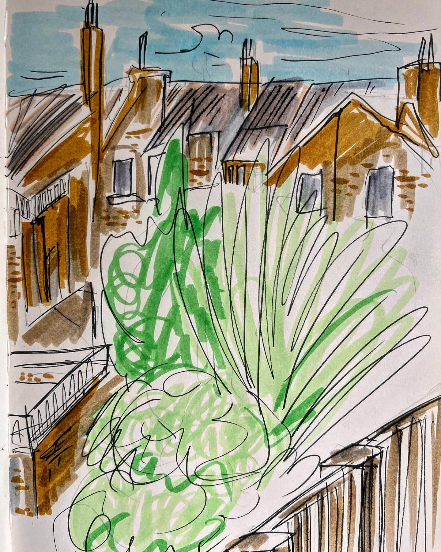 The view outside my window 😌
.
.
.
.
.
.
.
.
.
.
.
.
.
.
.
.
.
.
.
#drawing #art #illustration #sketchbook #sketch #sketchbookpages #window #kilburn #london #talens #moleskine #sketchbookpage #brushpen #posca #ink #fineart #landscapestudy #buildings