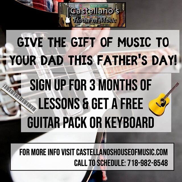 Fathers Day gift ideas🎸🎹🎶. We are open 12-5 Monday-Saturday#castellanoshouseofmusic #statenisland #familybusiness #momandpopshop #music #guitar #keyboard #fathersday #givethegiftofmusic #lessons